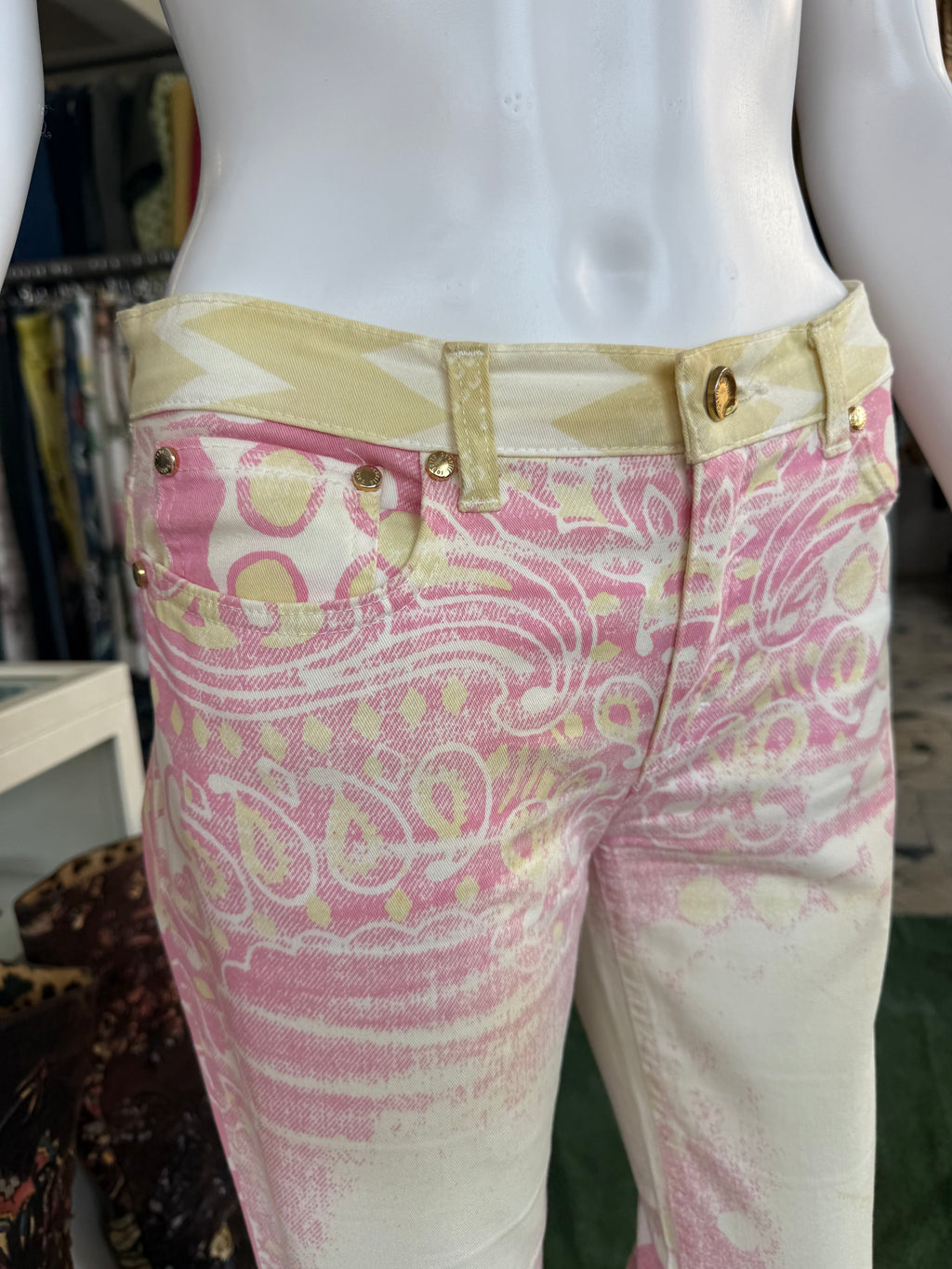 Jeans bandana Roberto Cavalli rosa SS2003