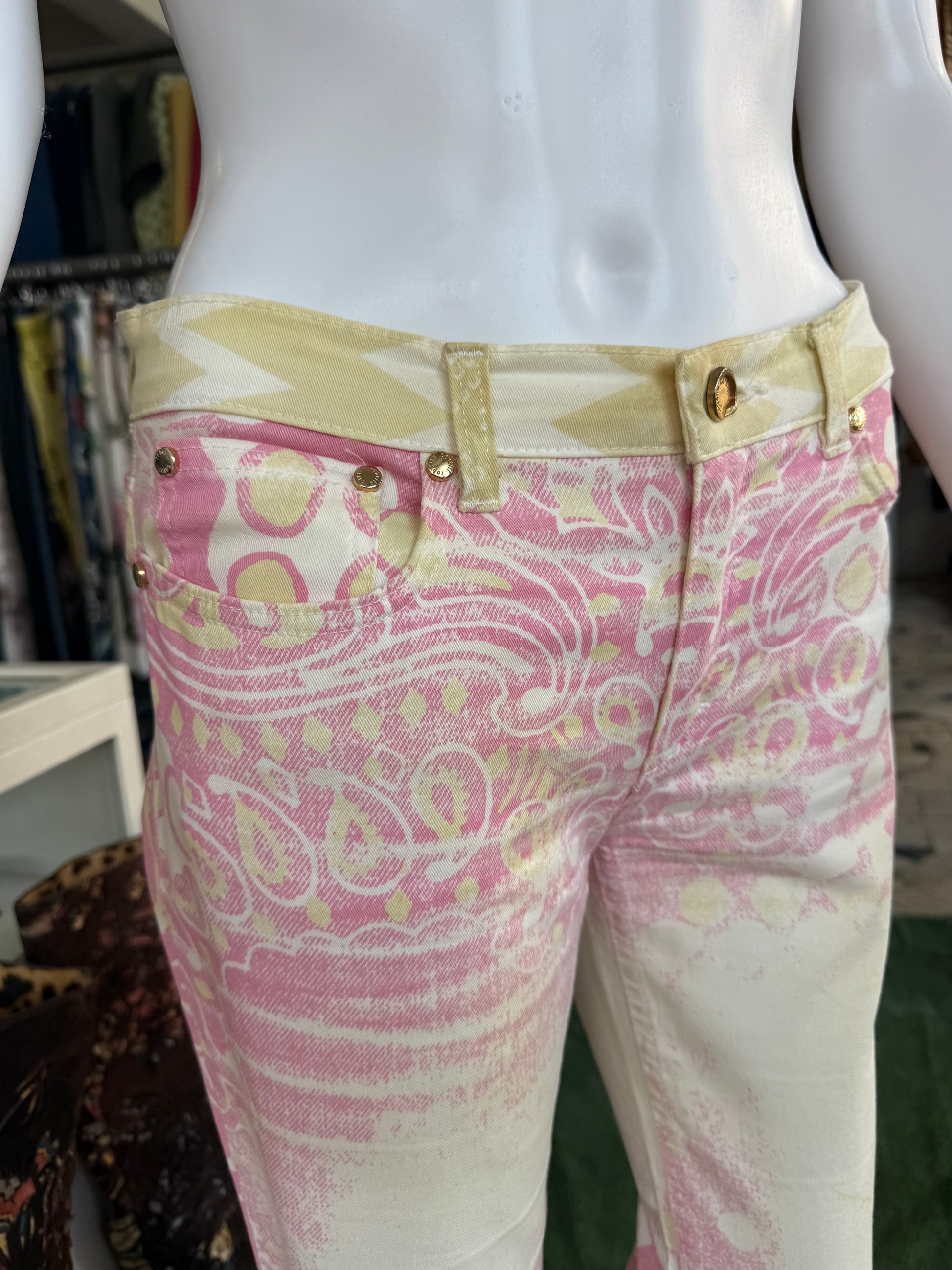 Jeans bandana Roberto Cavalli rosa SS2003