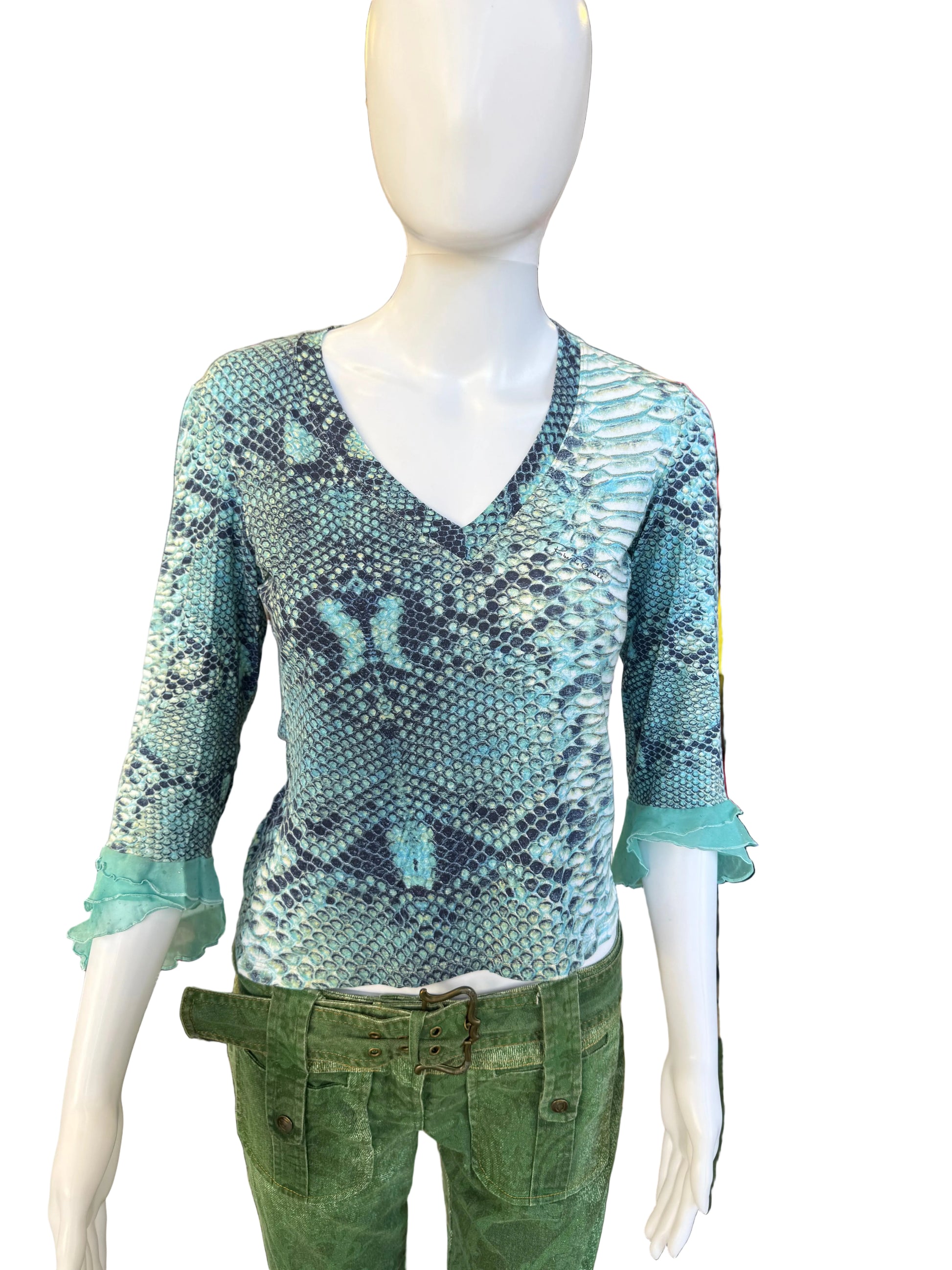 Top Roberto Cavalli SS2000 blue Python