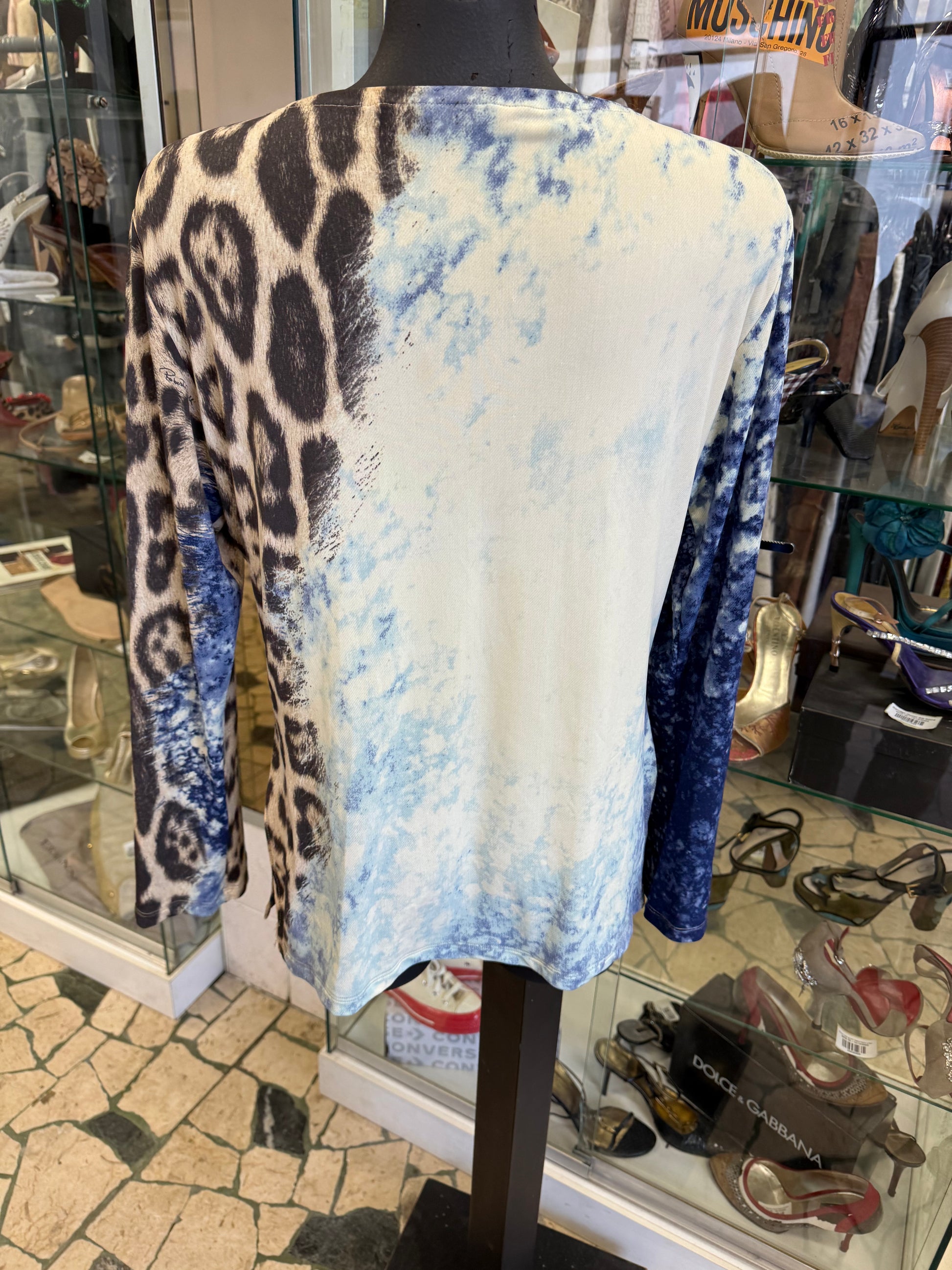 Blusa Roberto Cavalli FW2001 Leopard