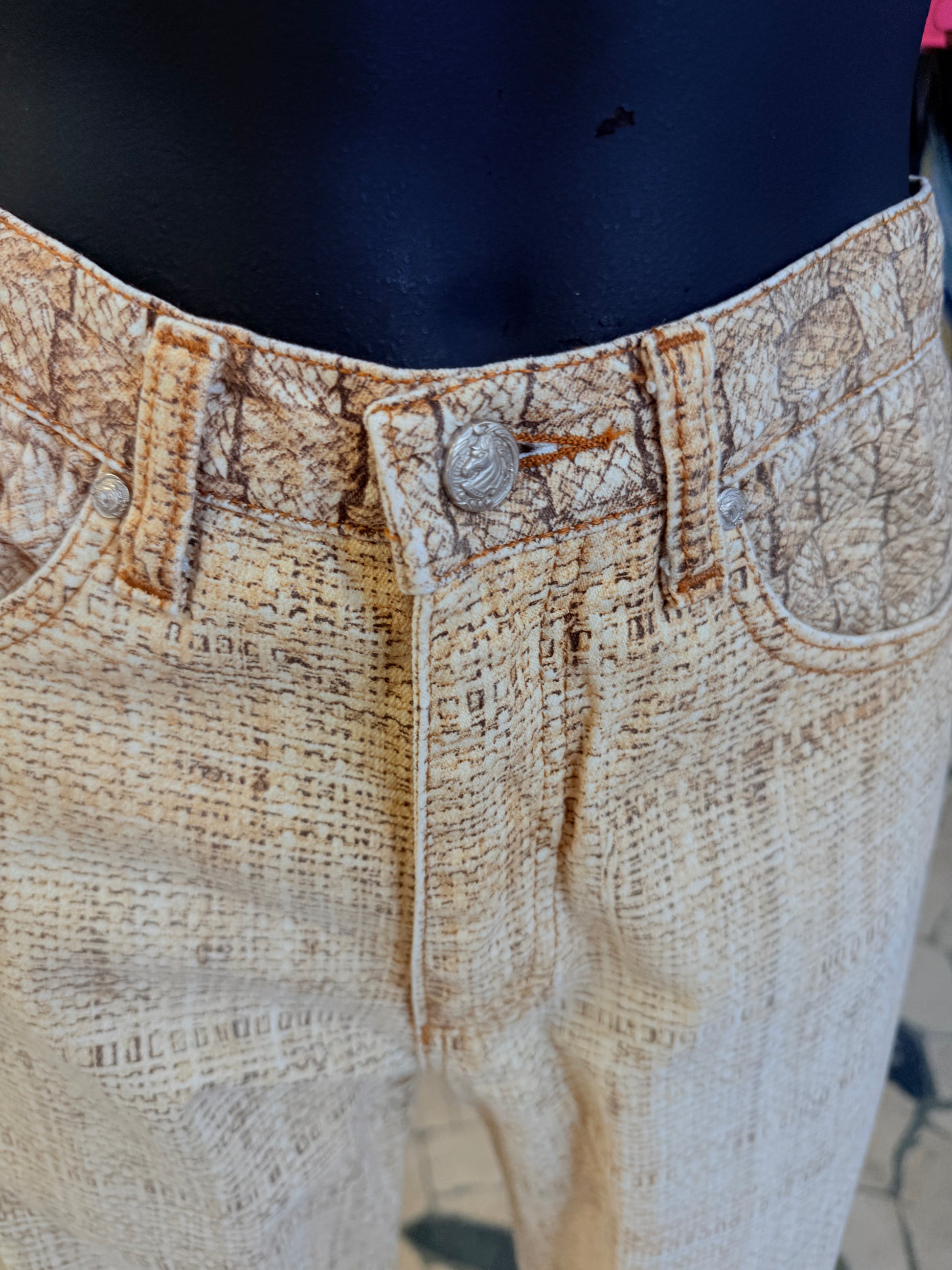 Jeans Roberto Cavalli SS1997 fieno e paglia giallo
