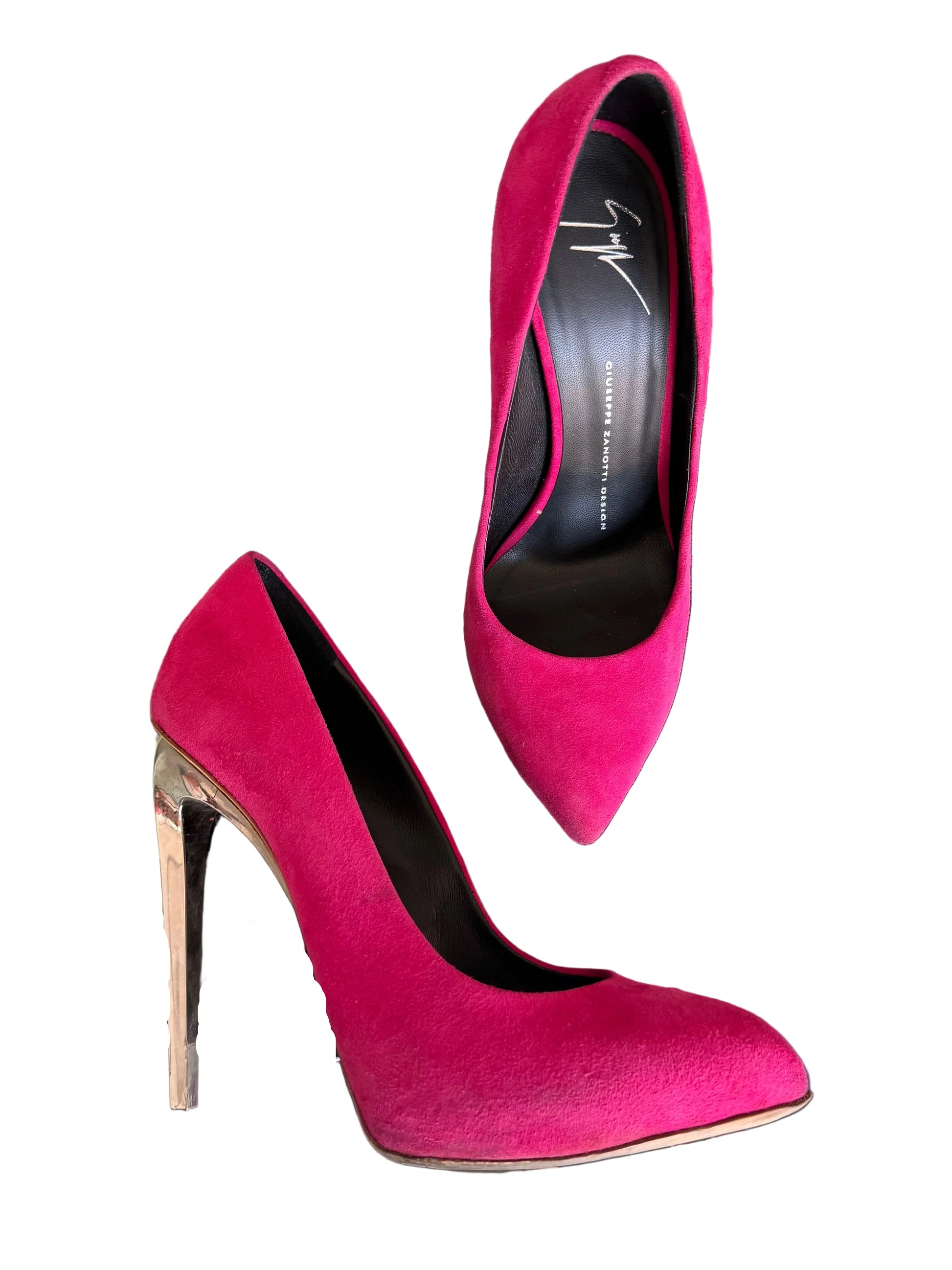 Décolleté Giuseppe Zanotti fucsia tacco acciaio