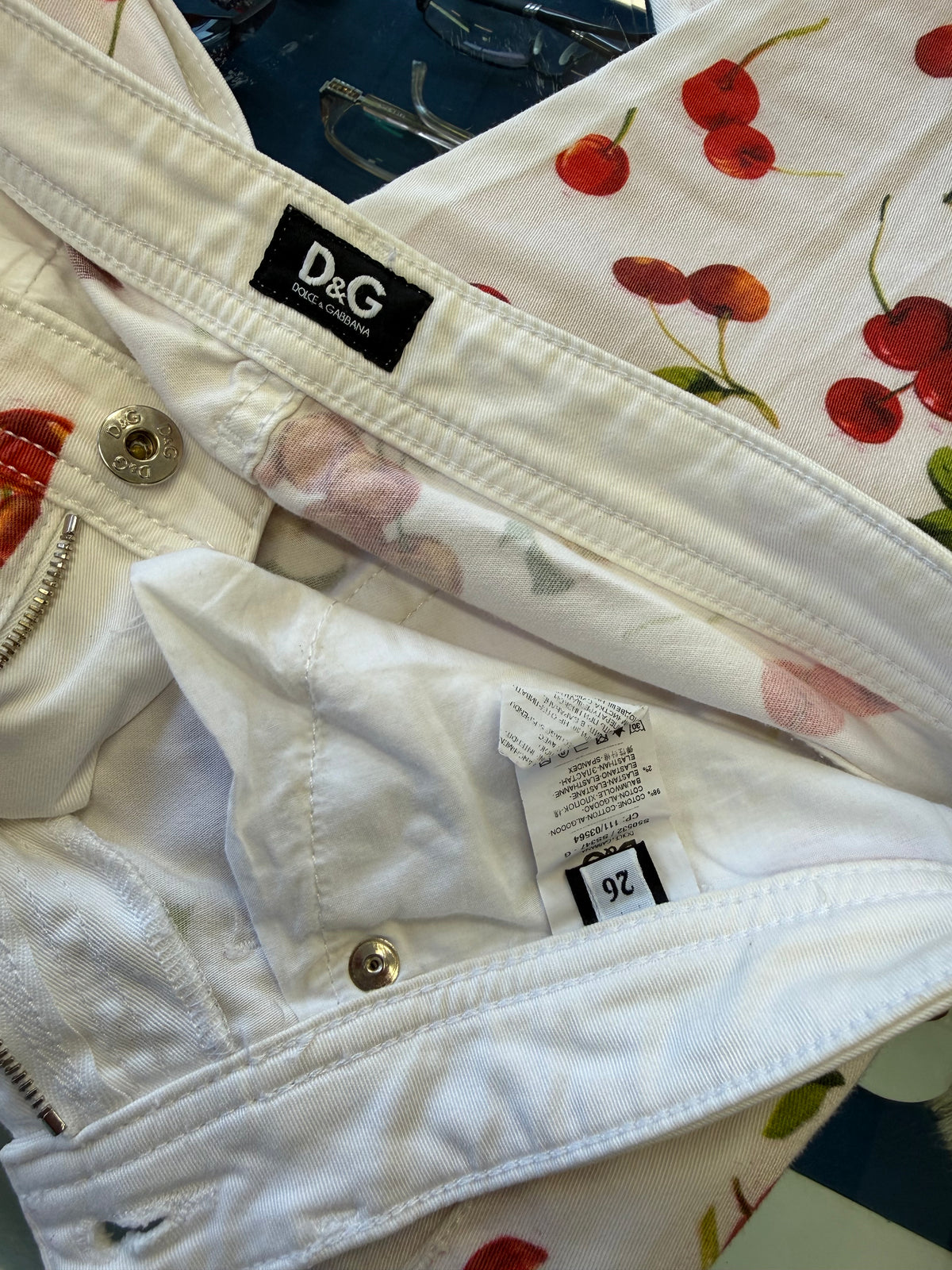 Jeans Dolce & Gabbana ciliegie rosse anni 00s