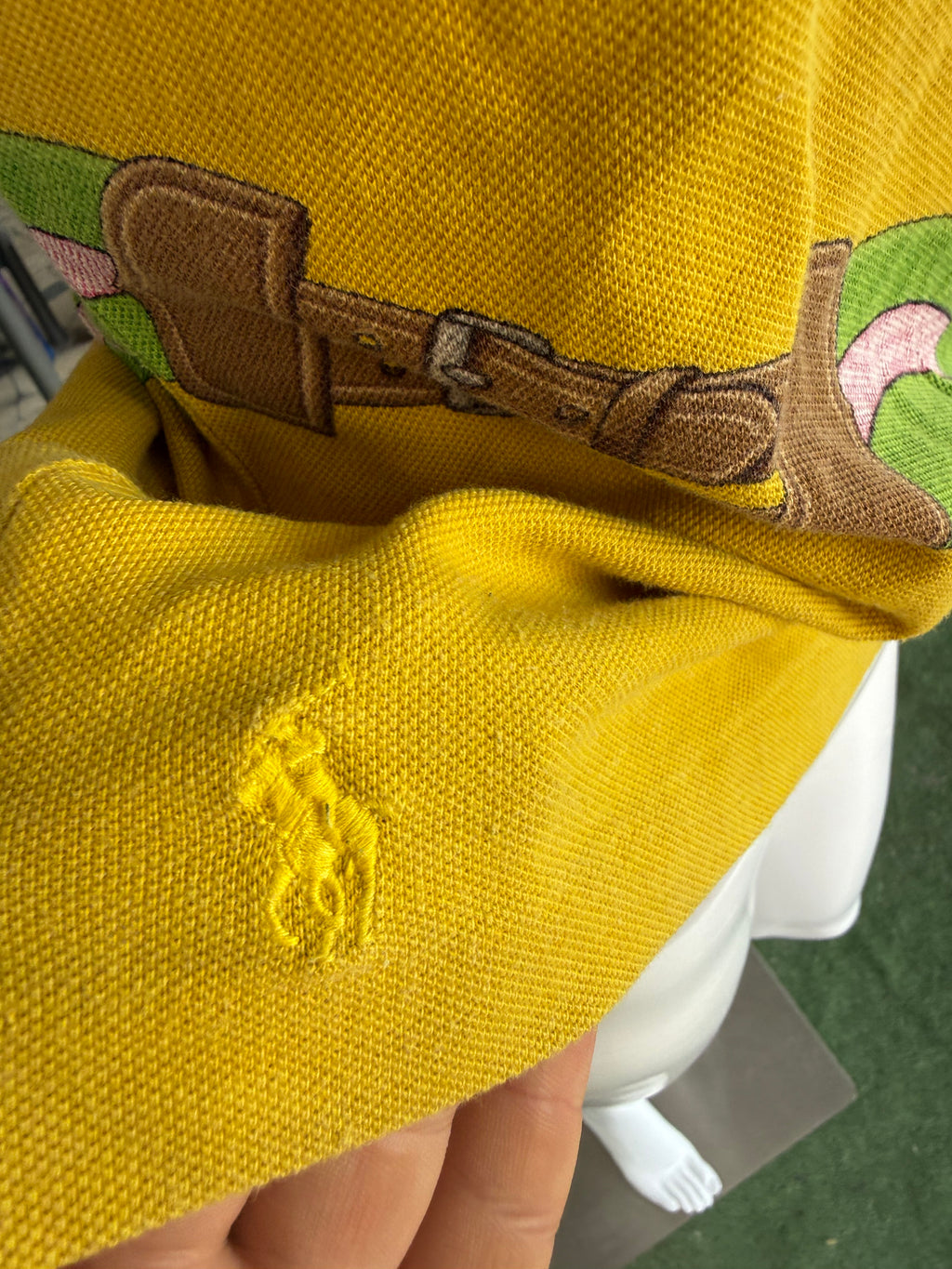 Polo Ralph Lauren stampa equestre speroni e cinghie 00s