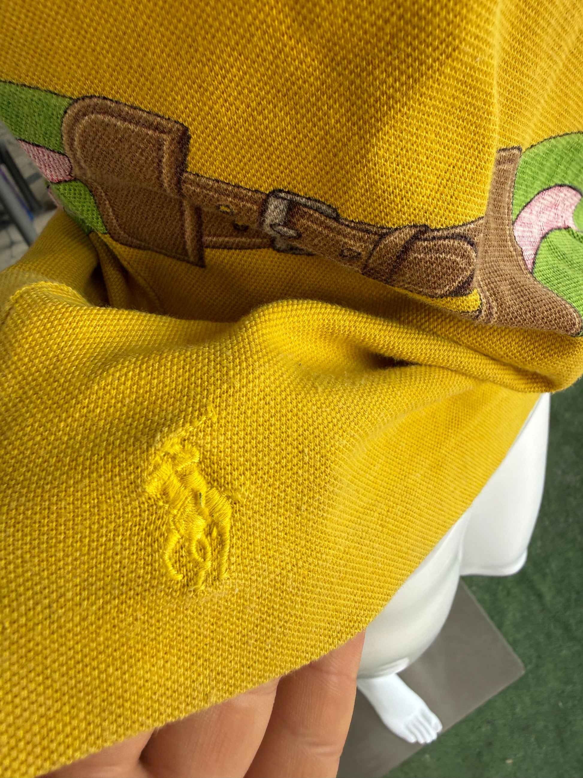 Polo Ralph Lauren stampa equestre speroni e cinghie 00s