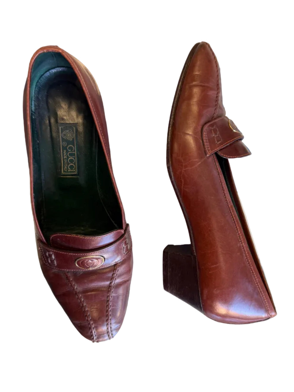 Tacchi Gucci logo GG anni 80