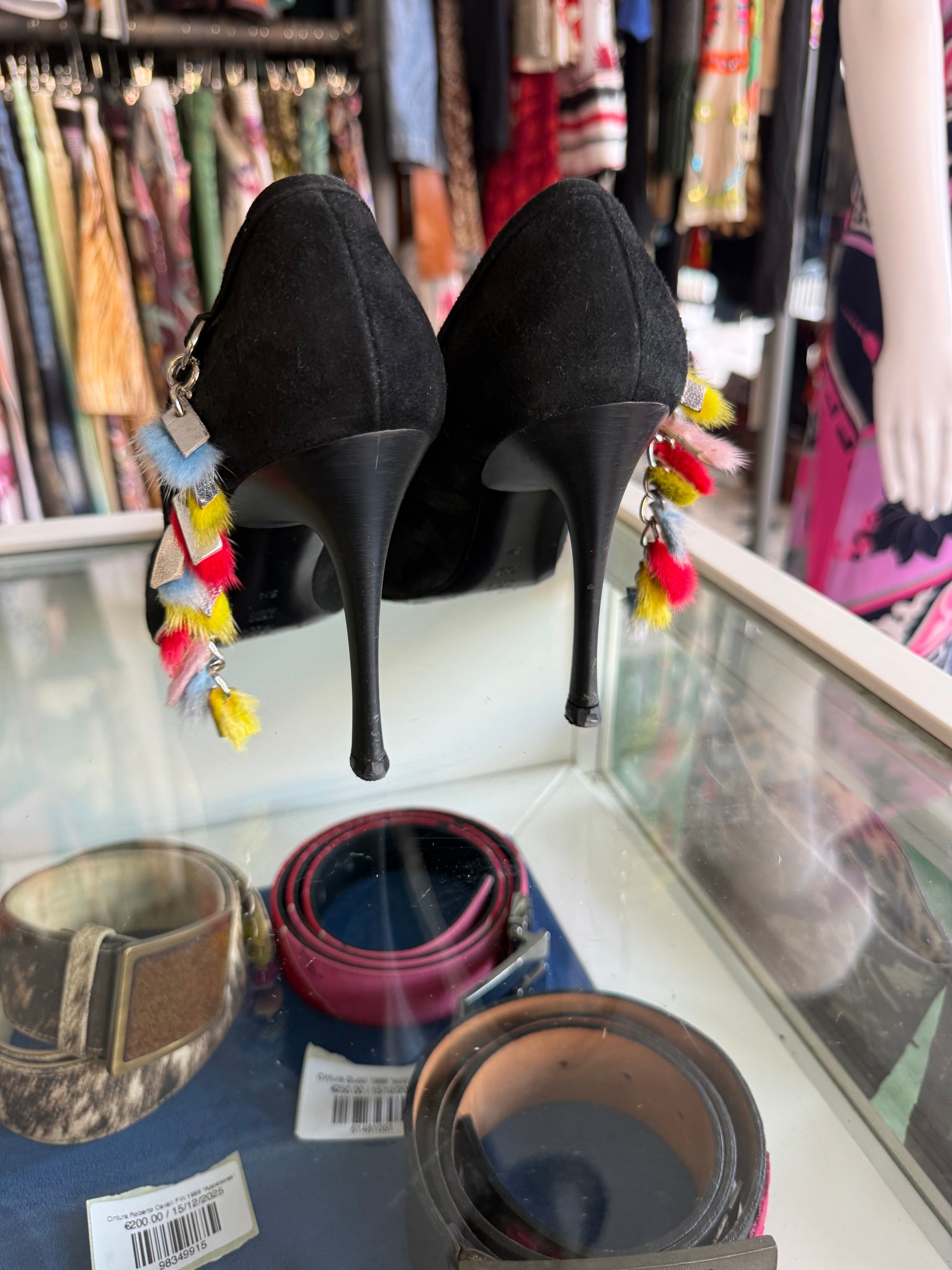 Tacchi décolleté Casadei dettagli in visone multicolore