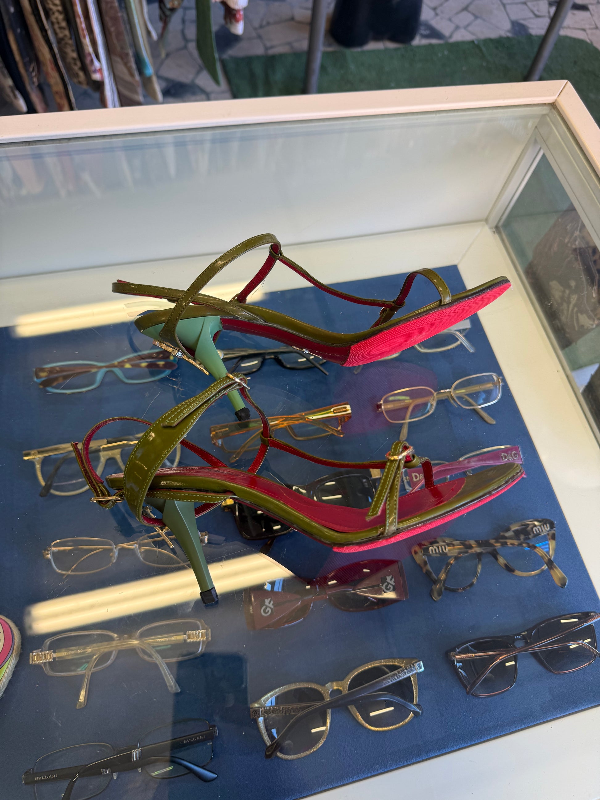 Sandali Cesare Paciotti micro dagger heels Verdi 00s