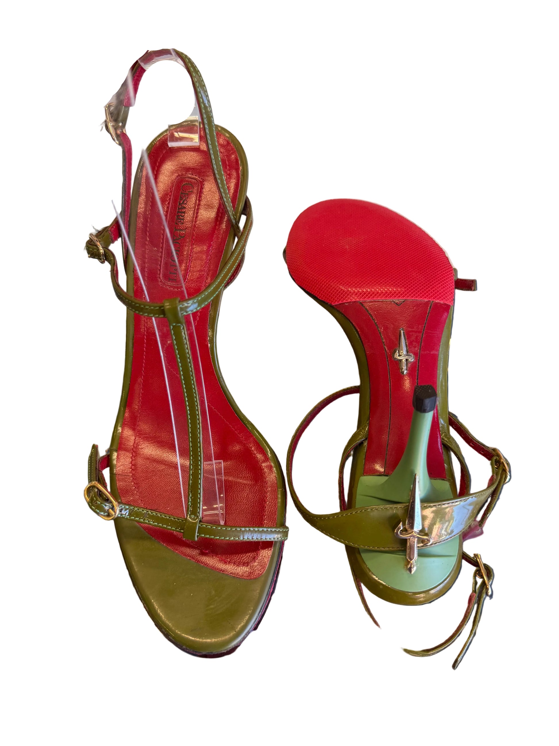 Sandali Cesare Paciotti micro dagger heels Verdi 00s