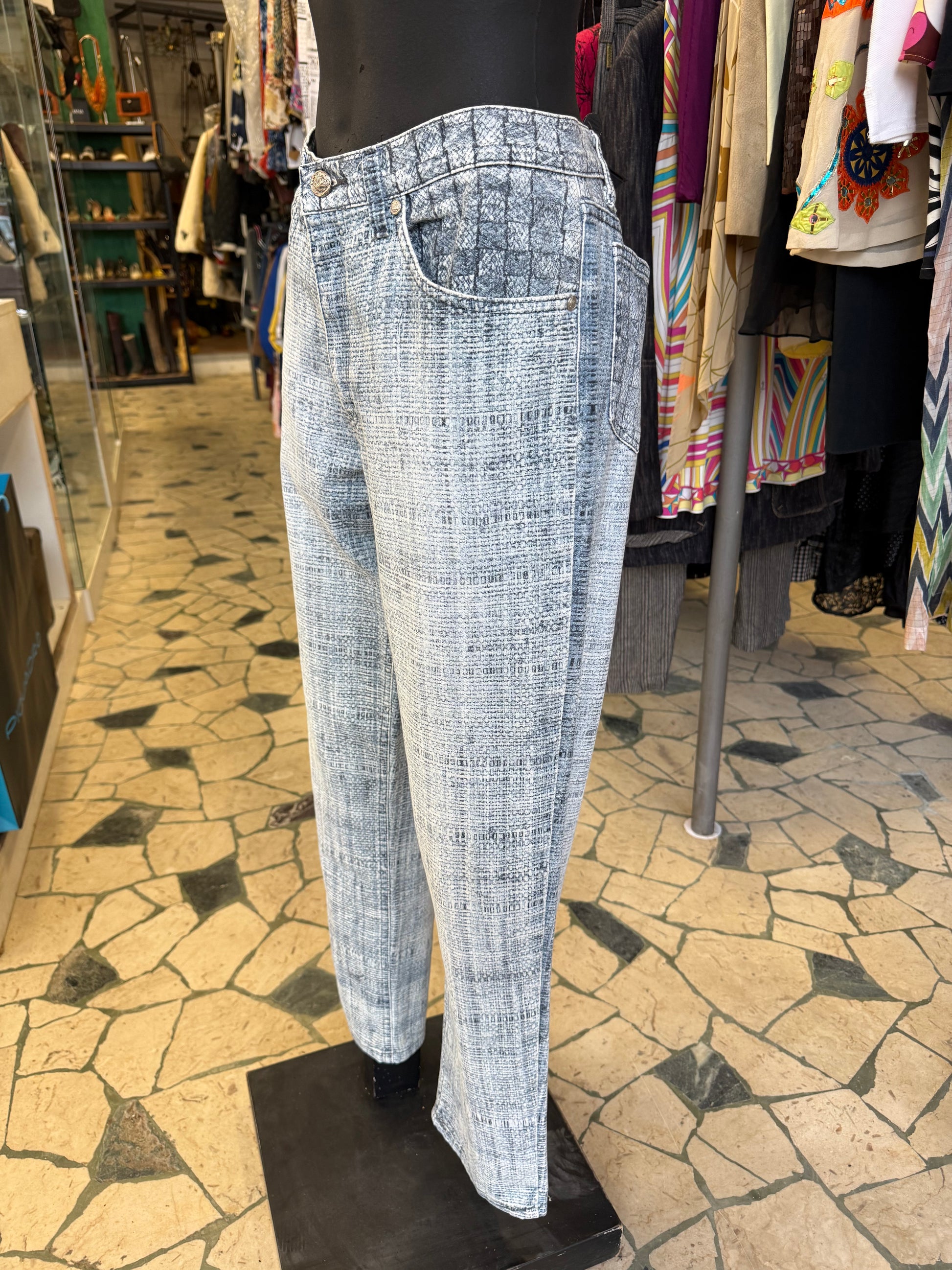 Jeans Roberto Cavalli SS1997 fieno e paglia blu