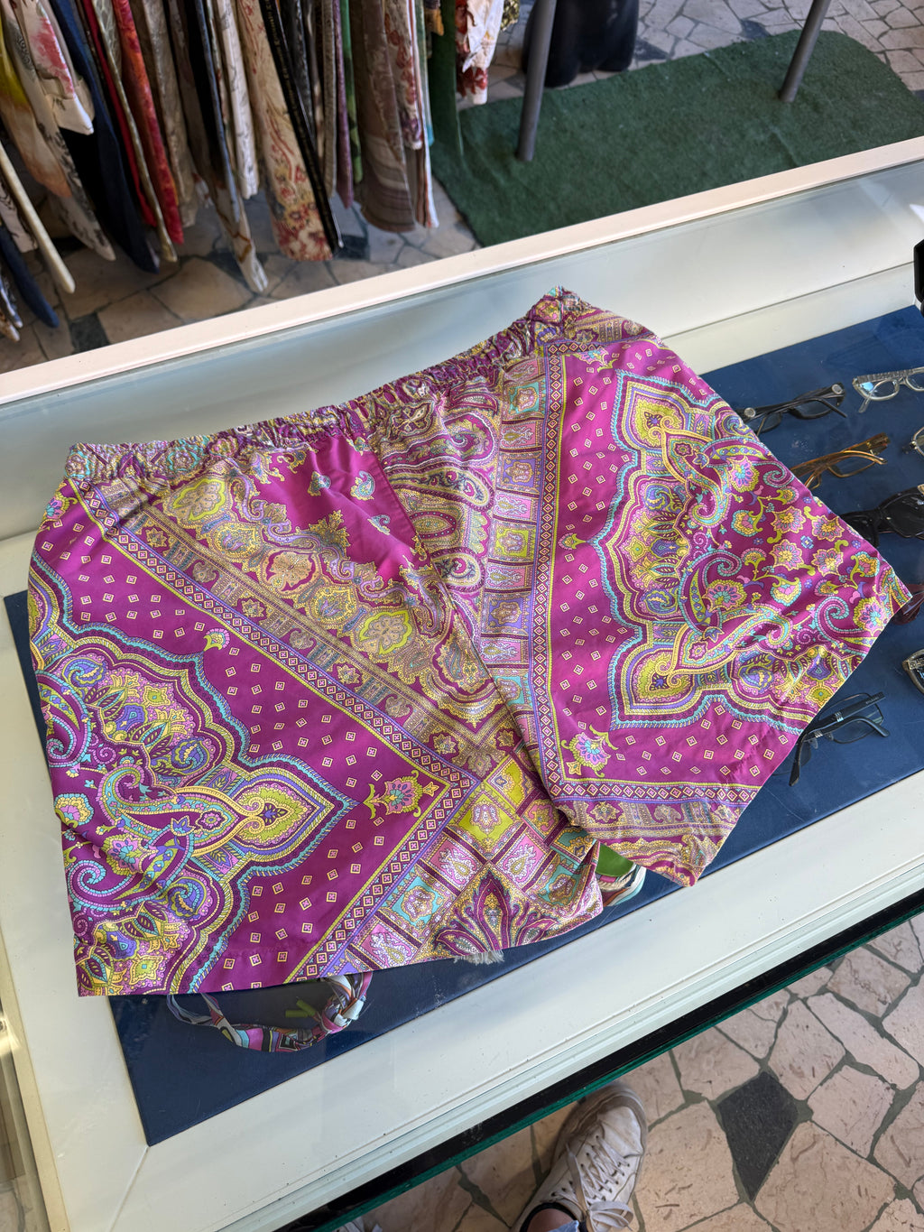 Costume da bagno Etro stampa paisley viola 00s