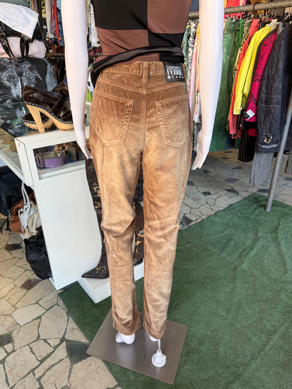 Jeans pantalone Gianfranco Ferrè velluto 90s