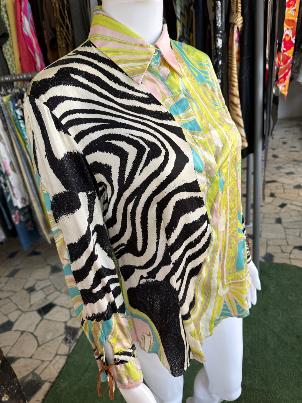 Camicia patchwork Roberto Cavalli SS2004 animalier