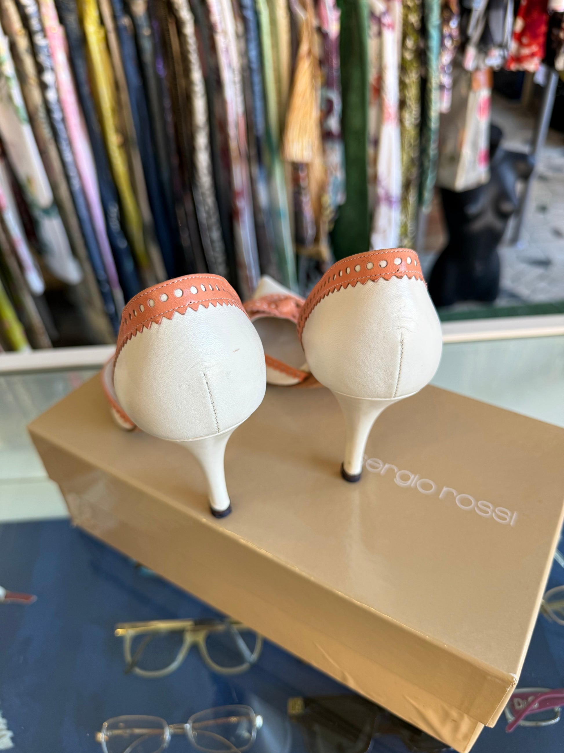 Tacchi décolleté Sergio Rossi fiocco rosa 00s