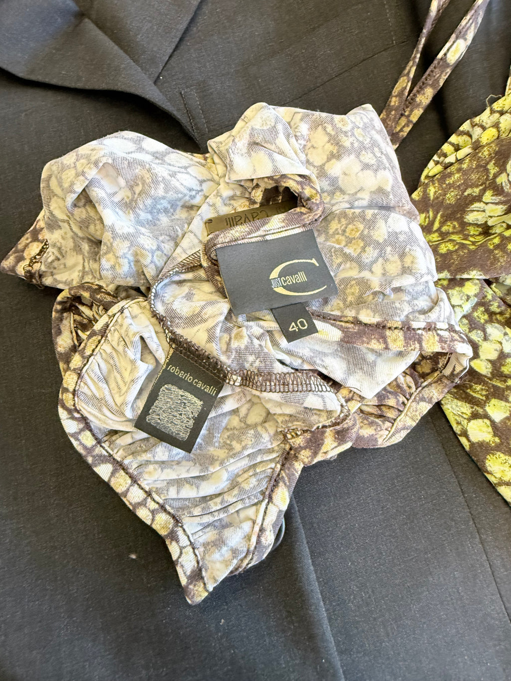 Top Roberto Cavalli pitone marrone 00s