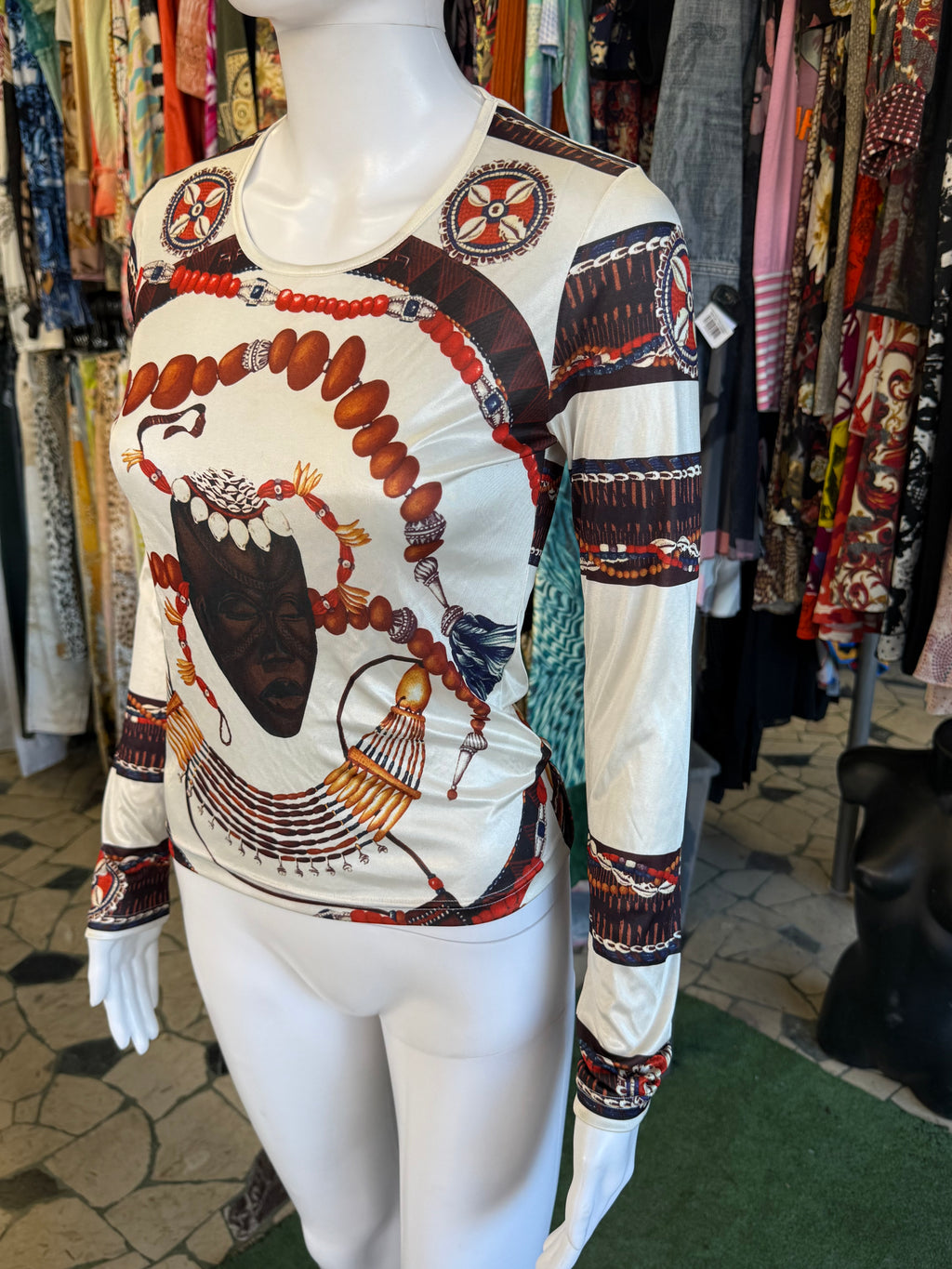 Top Etro stampa tribale manica lunga 2004