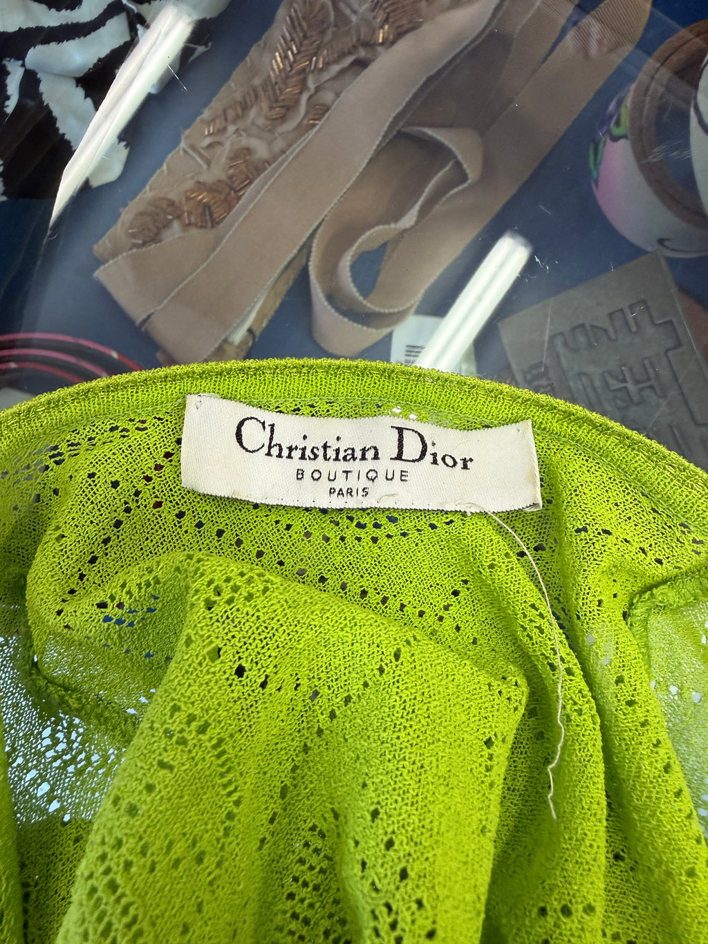 Christian Dior SS2005 peace patchwork abito lungo/ top