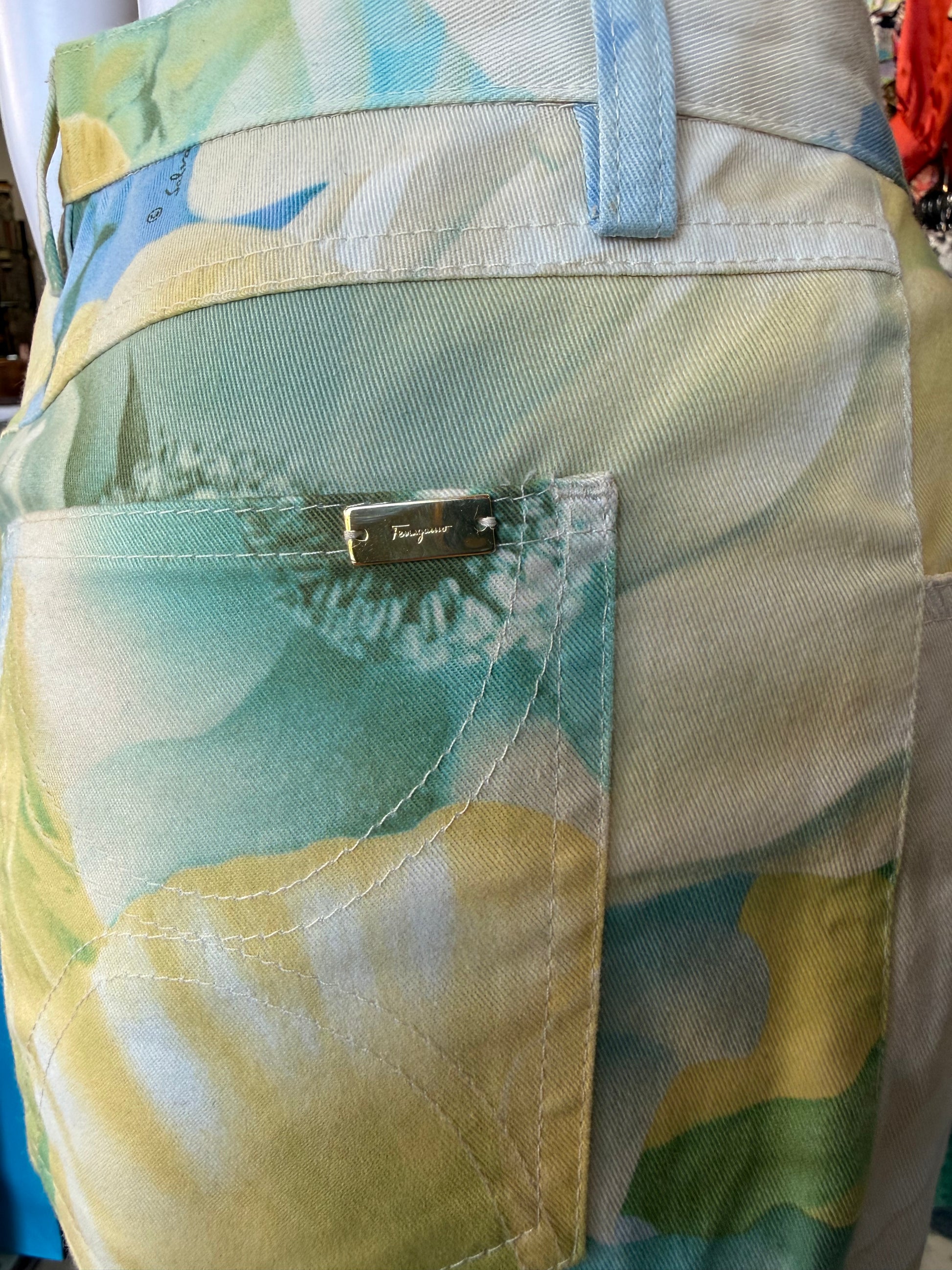 Jeans Salvatore Ferragamo floreale 00s