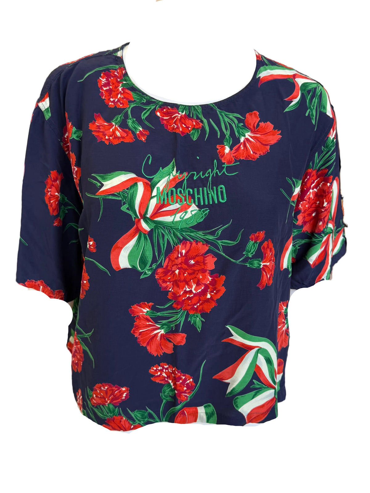 Top Moschino Italia e fiori 1988