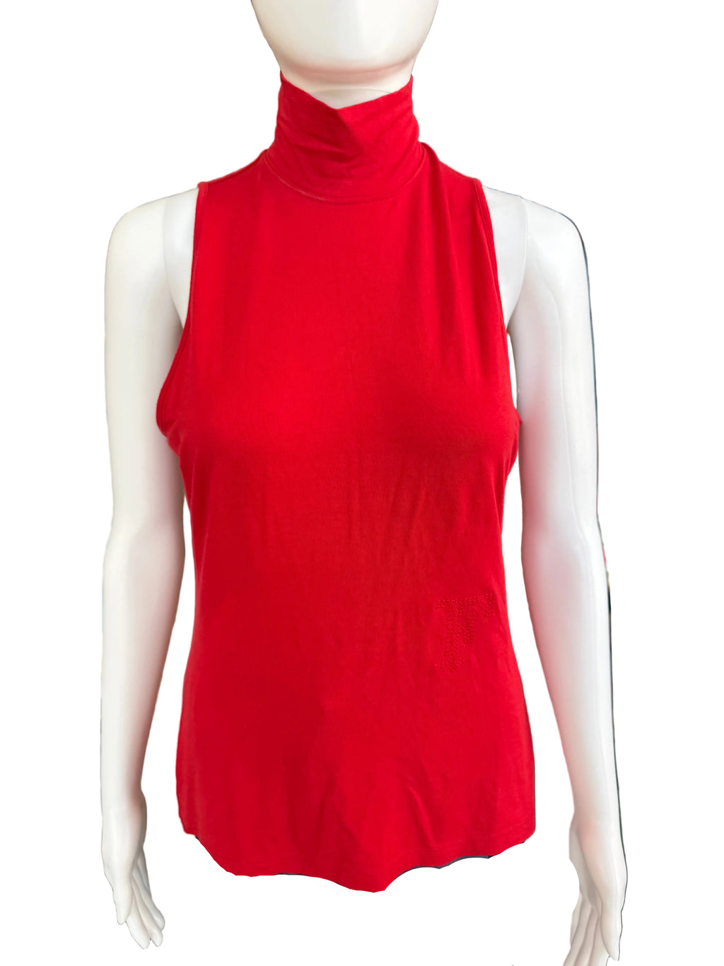 Top smanicato Gianfranco Ferrè rosso 00s
