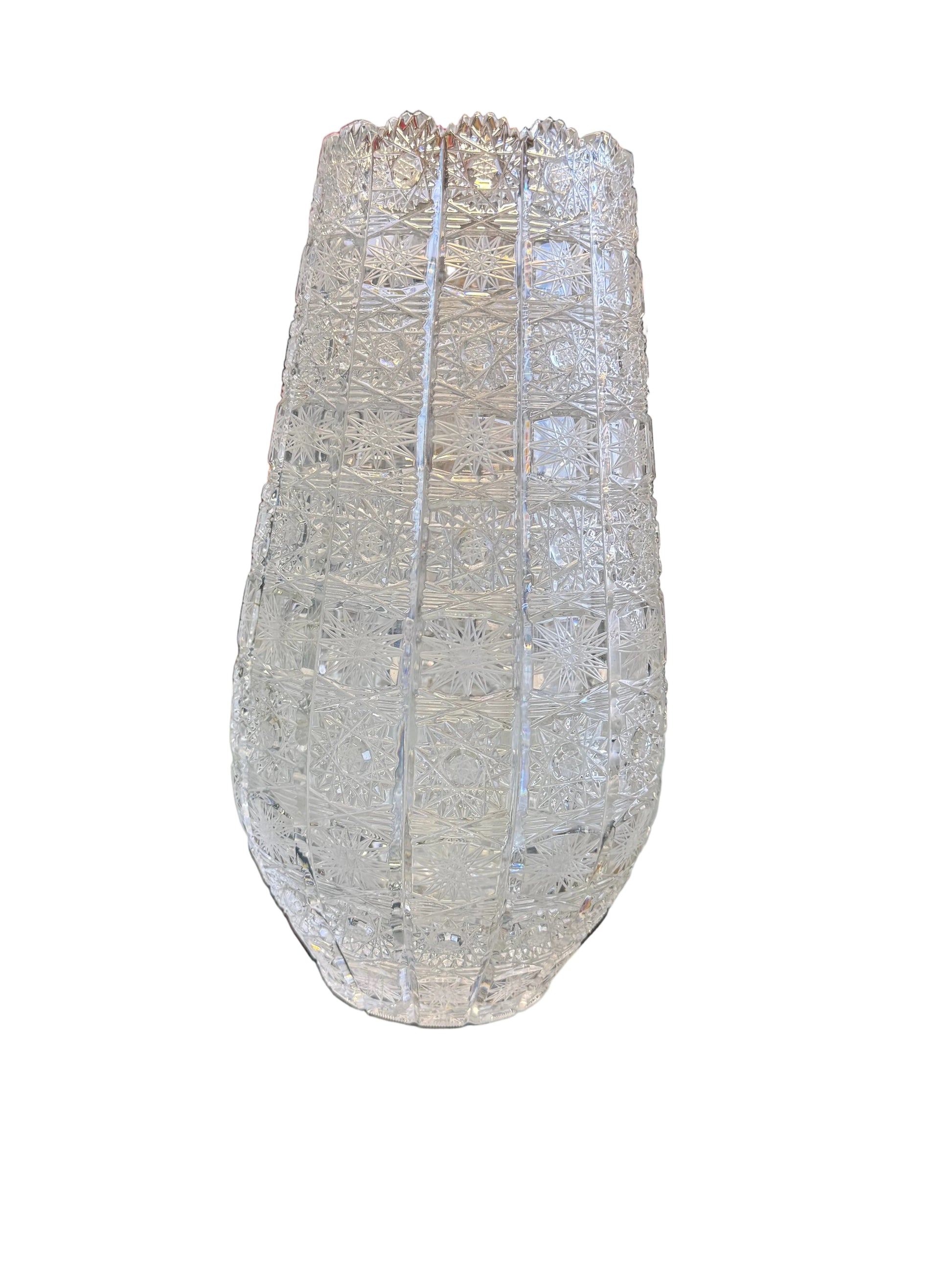 Vaso cristallo con intarsi e lavorazioni