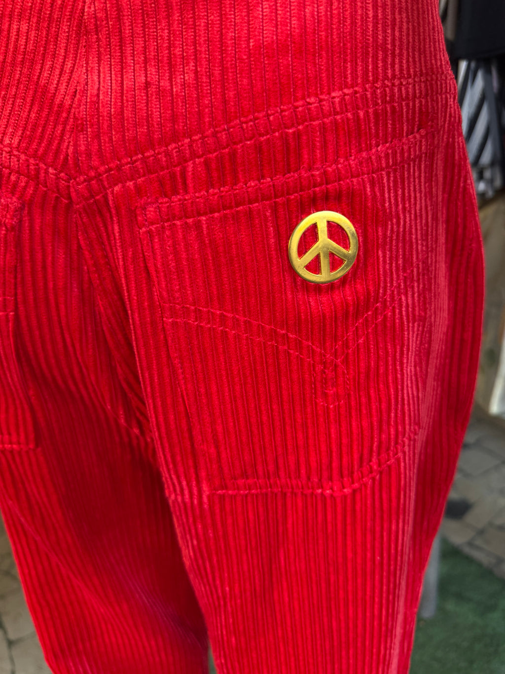 Pantalone Moschino rosso a coste 1990s