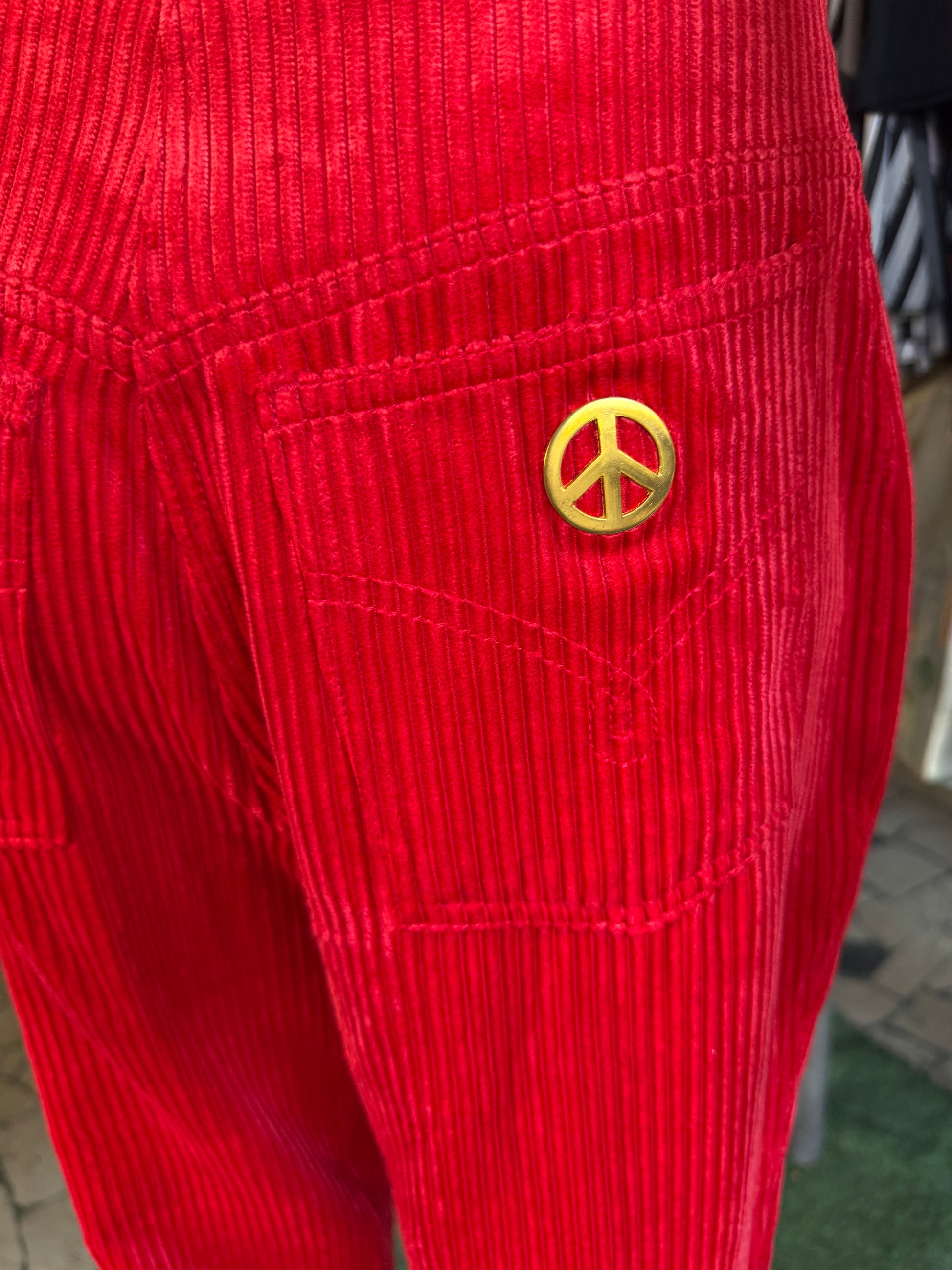 Pantalone Moschino rosso a coste 1990s