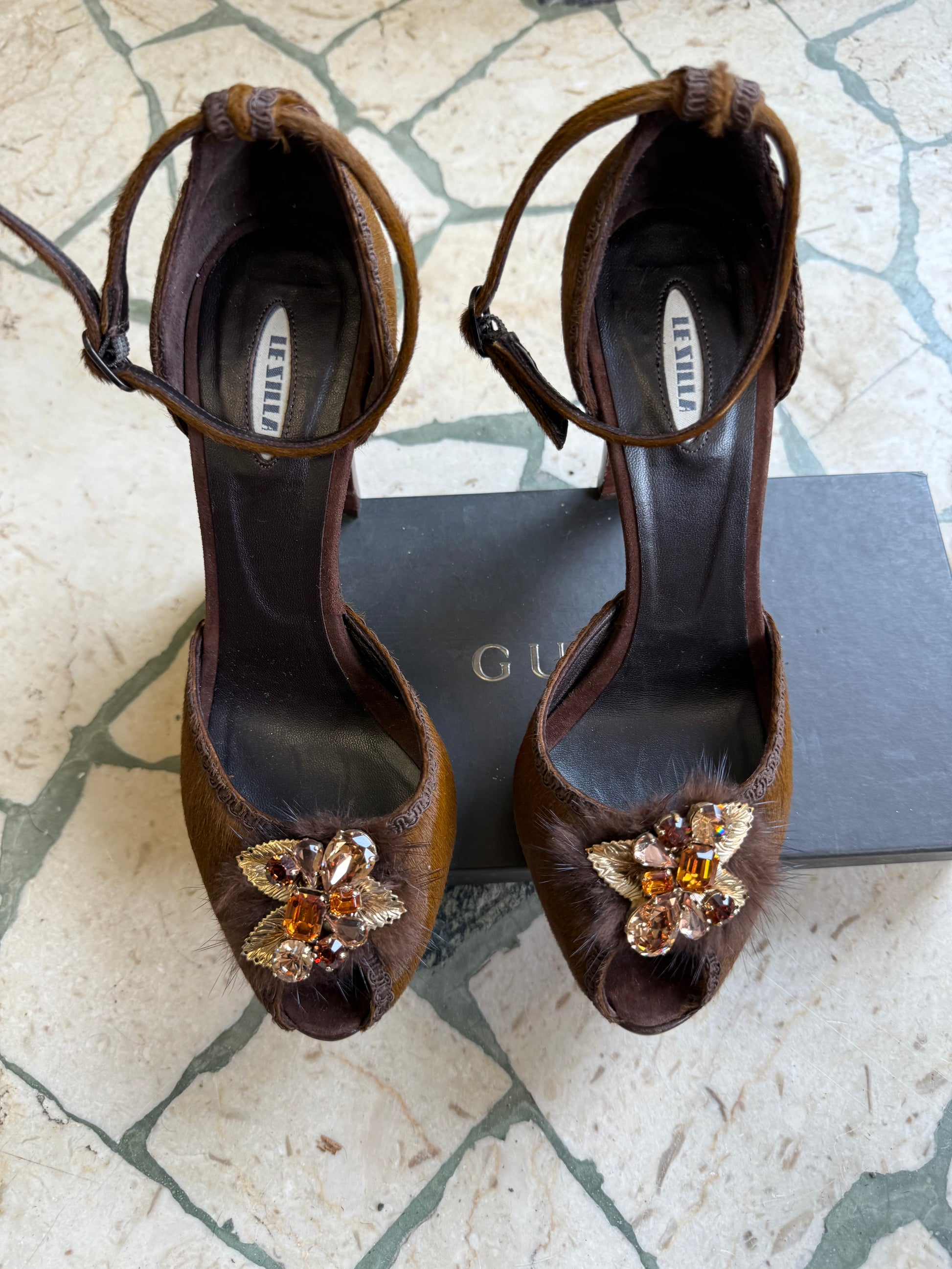 Sandali gioiello  Le Silla in cavallino e visone