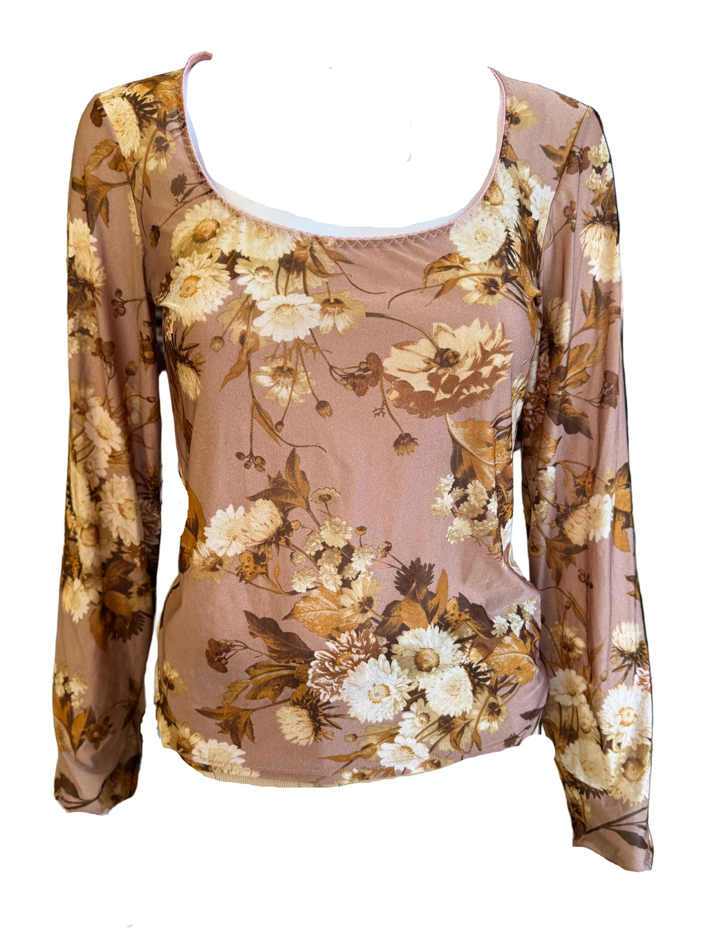 Top Roberto Cavalli manica lunga floreale 00s
