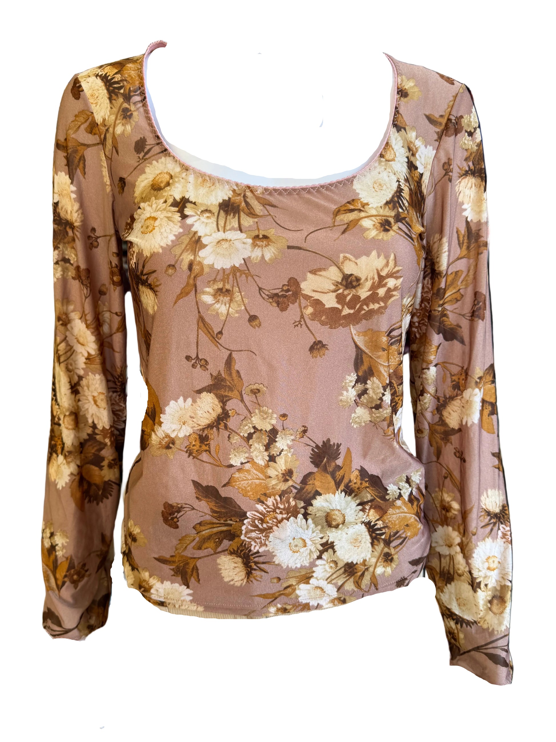 Top Roberto Cavalli manica lunga floreale 00s
