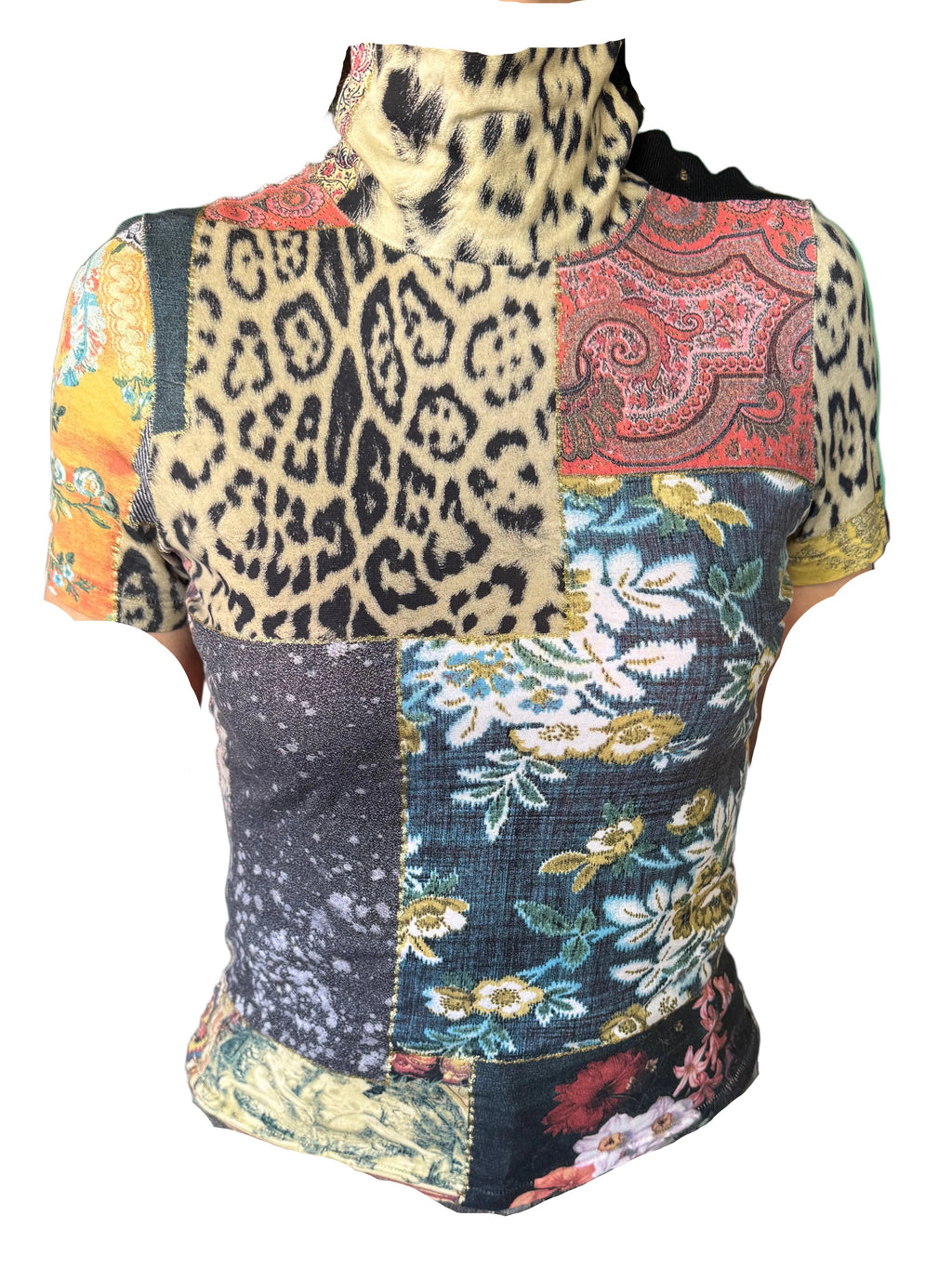 Top a collo alto patchwork Roberto Cavalli SS2002