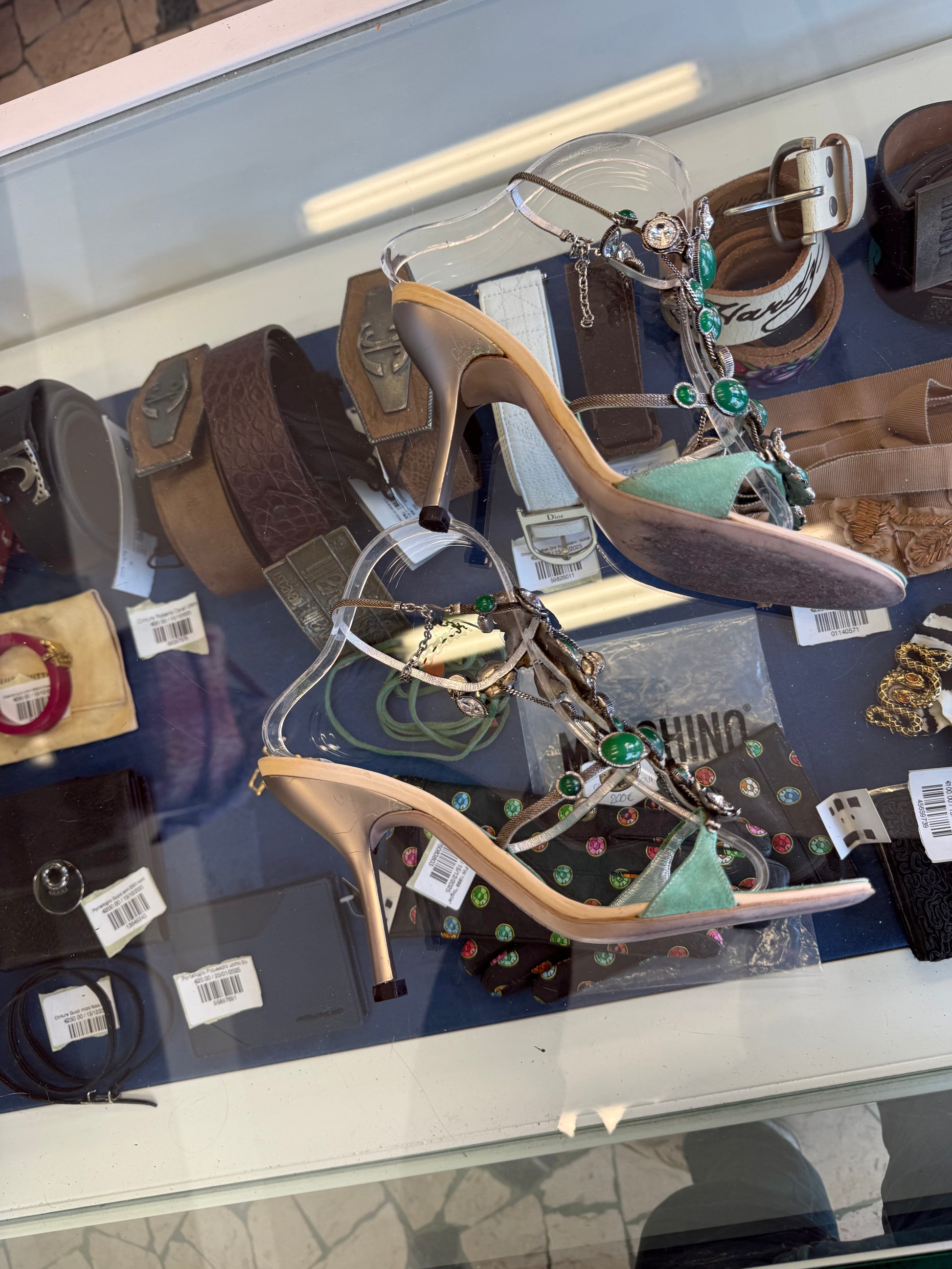 Sandali gioiello smeraldo Vicini by Giuseppe Zanotti 2000”