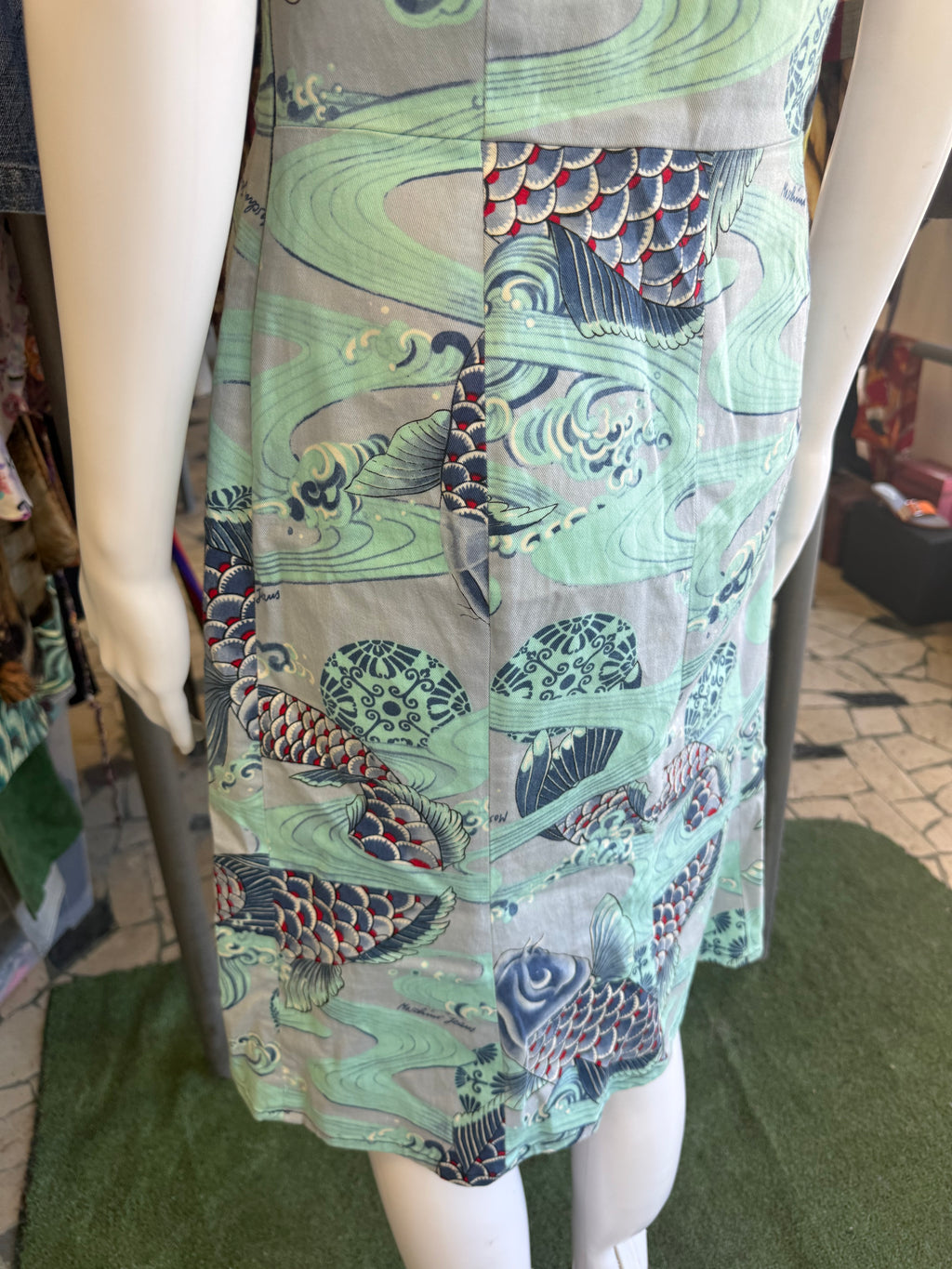 Abito Moschino carpe koi giapponesi 90s