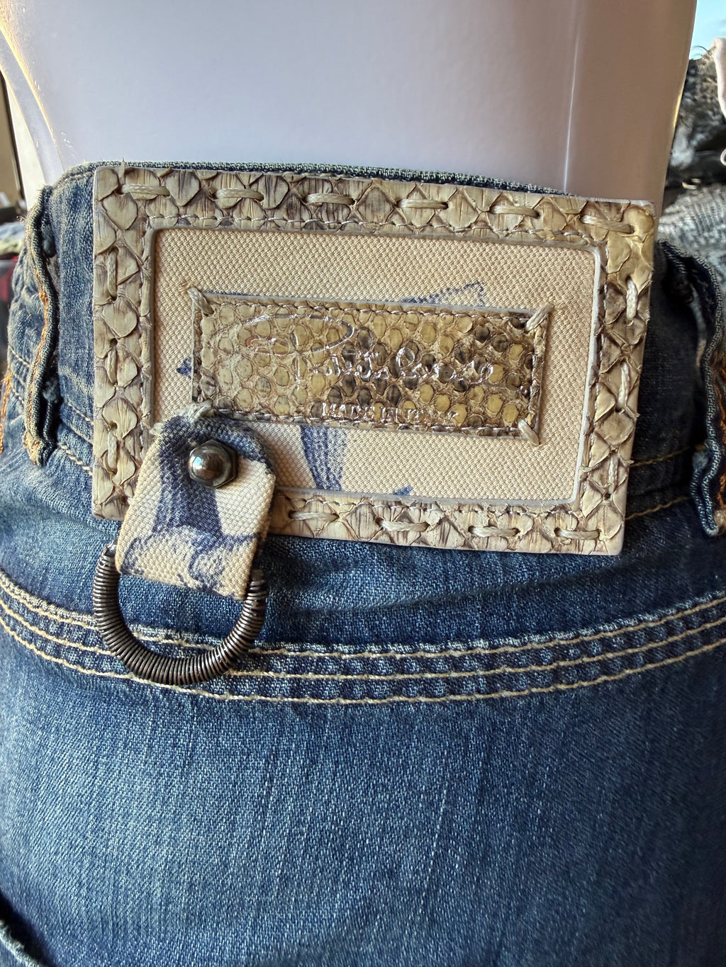 Jeans Roberto Cavalli FW2005 dettagli in pitone