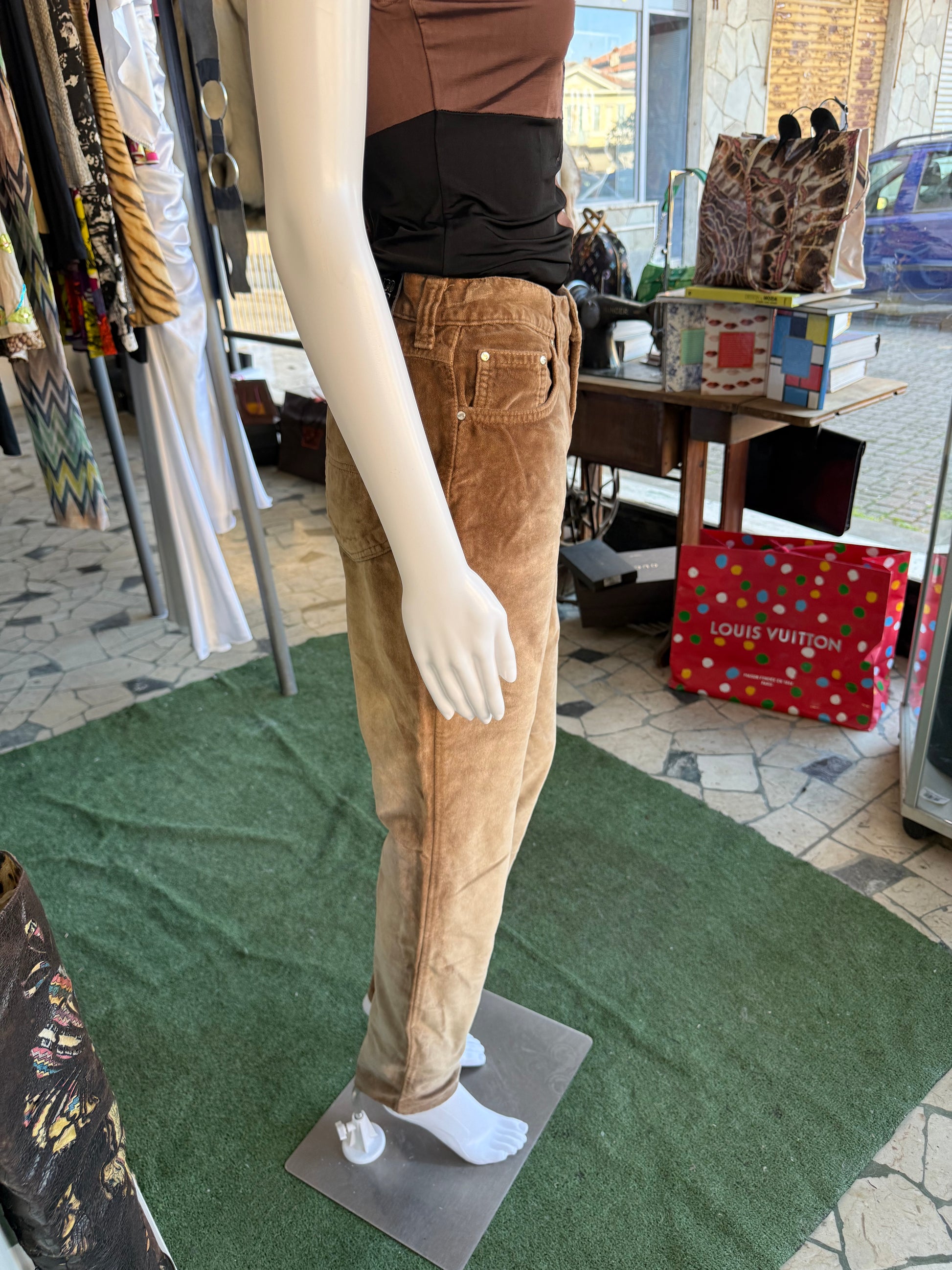 Jeans pantalone Gianfranco Ferrè velluto 90s