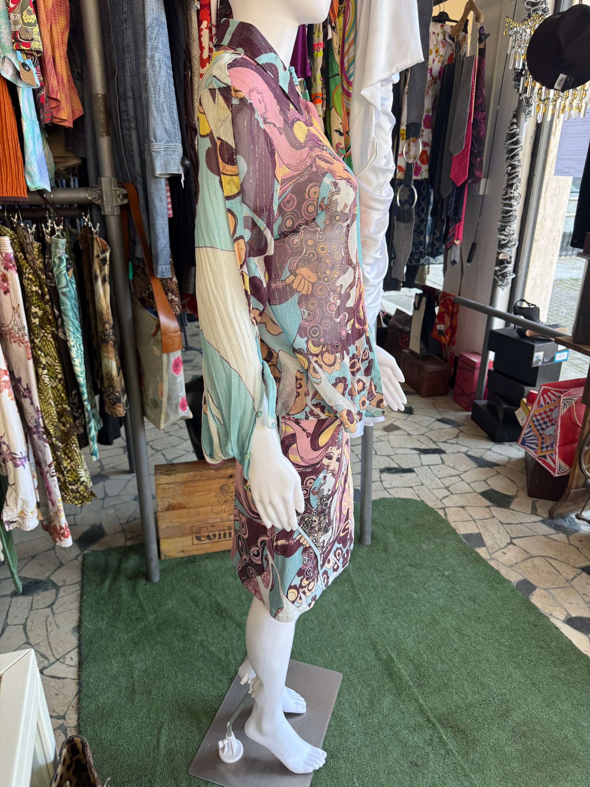 Completo Roberto Cavalli Just Sirena e fiori 2000s