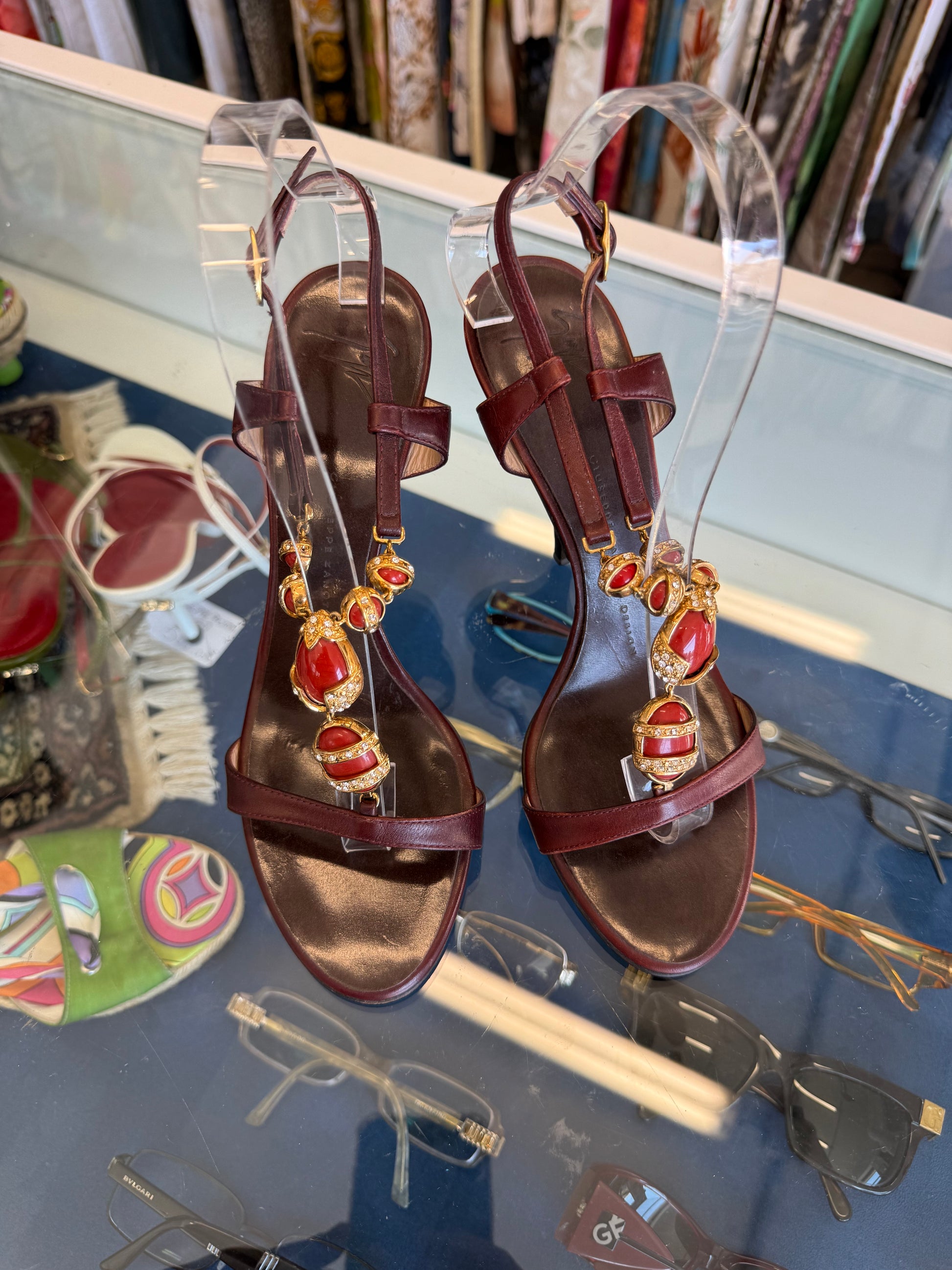 Sandali gioiello Giuseppe Zanotti corallo 00s