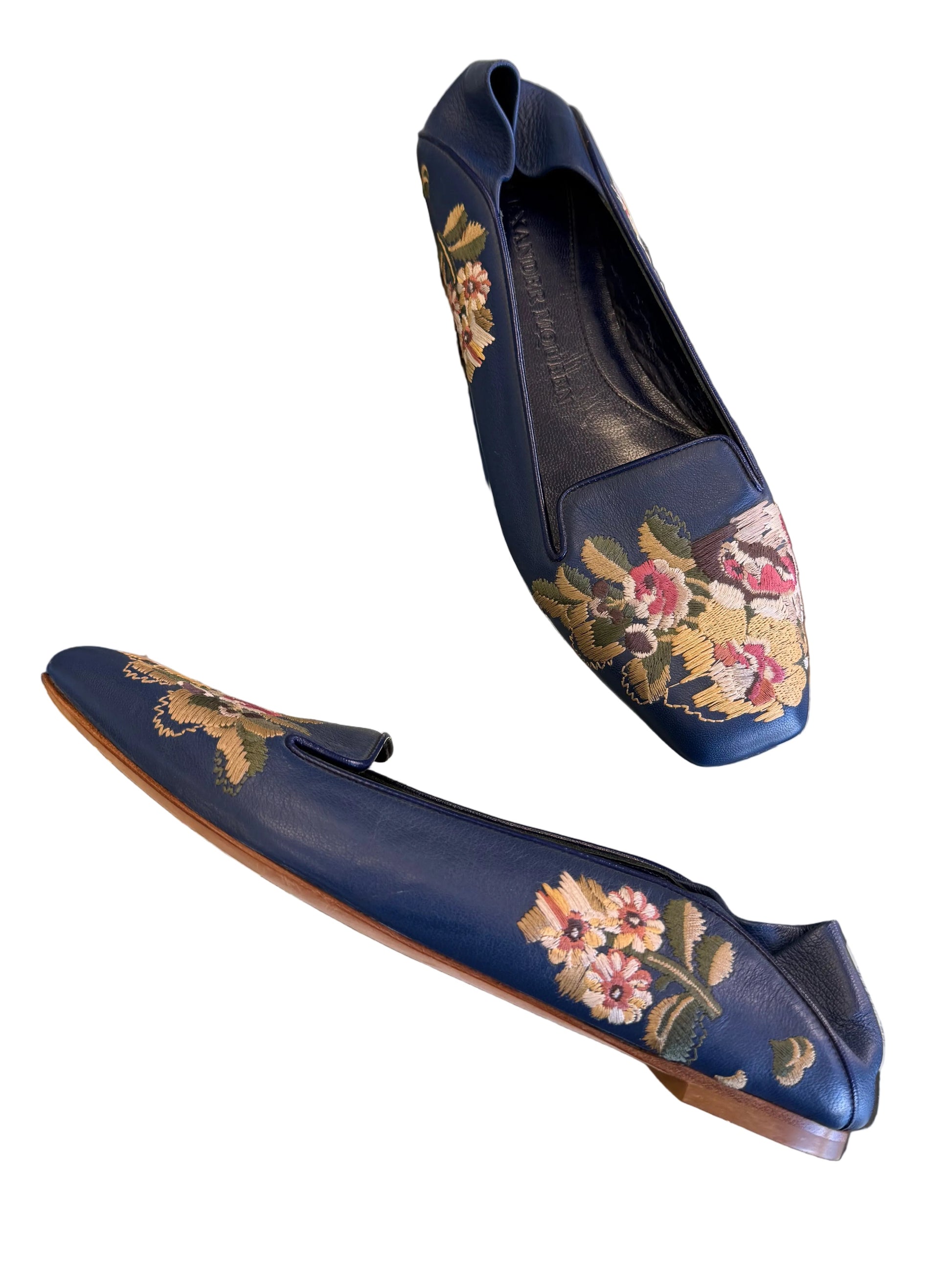Ballerine sabot Alexander McQueen nuove, ricami floreali