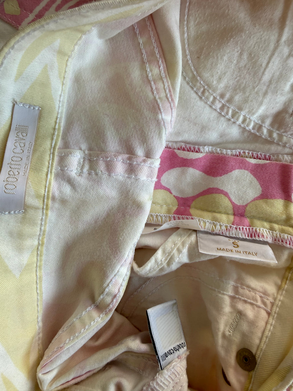 Jeans bandana Roberto Cavalli rosa SS2003