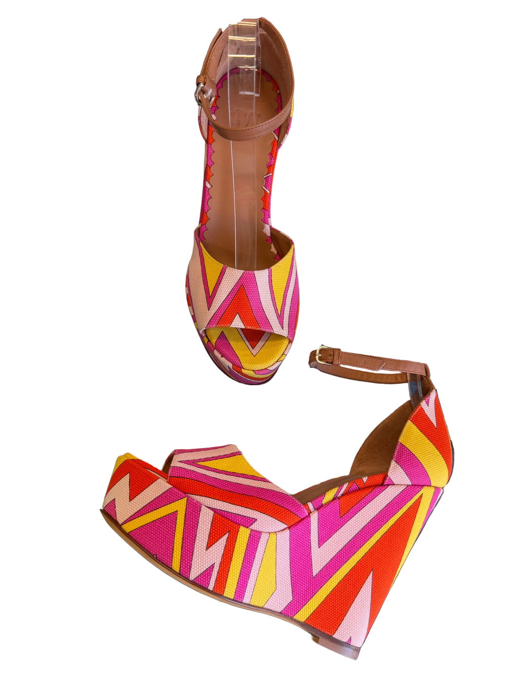 Sandali zeppa Missoni gemoetria multicolore nuovi