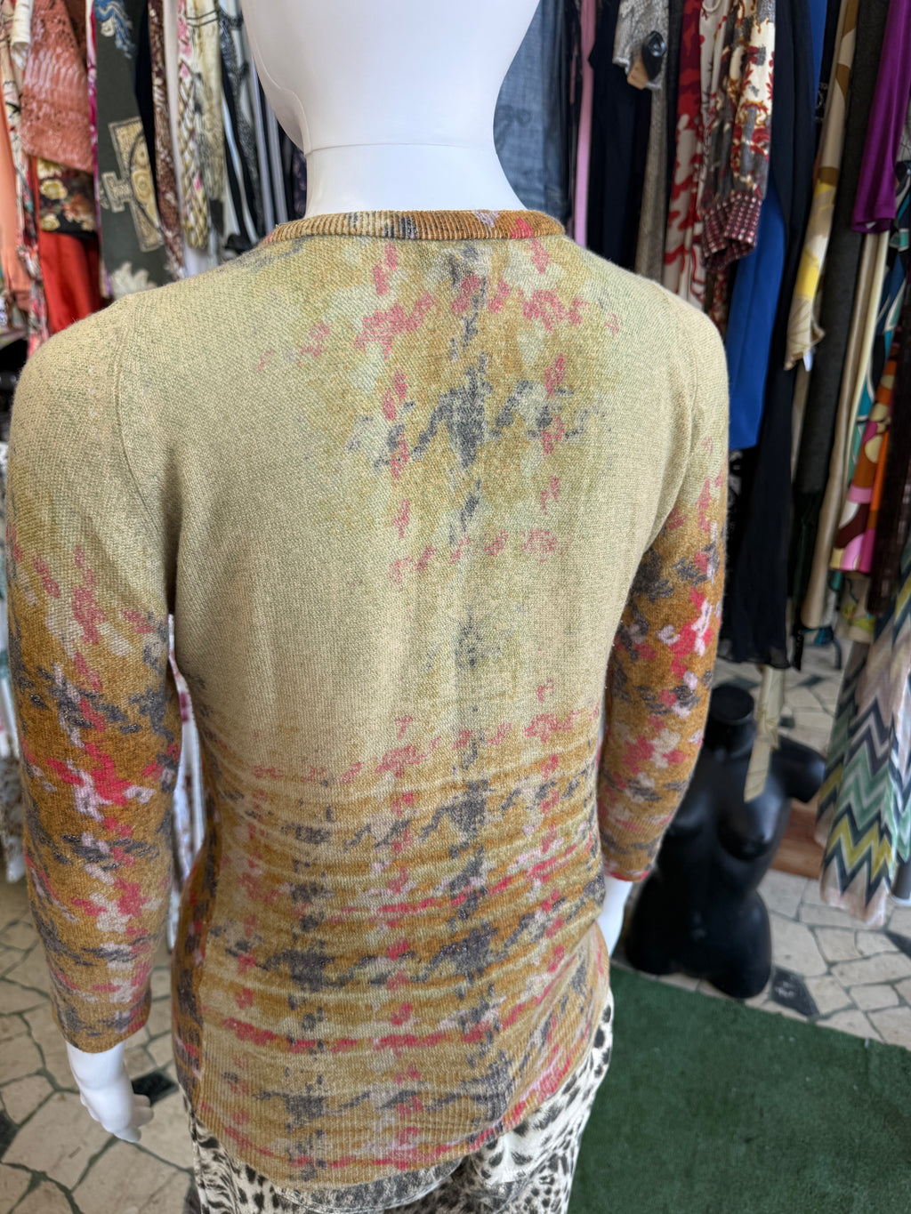 Cardigan Roberto Cavalii FW2002 pied de poule degradè