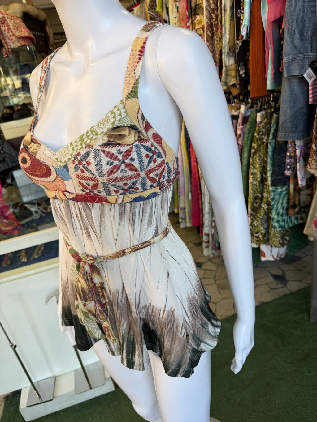 Top Roberto Cavalli SS2006 patchwork maiolica