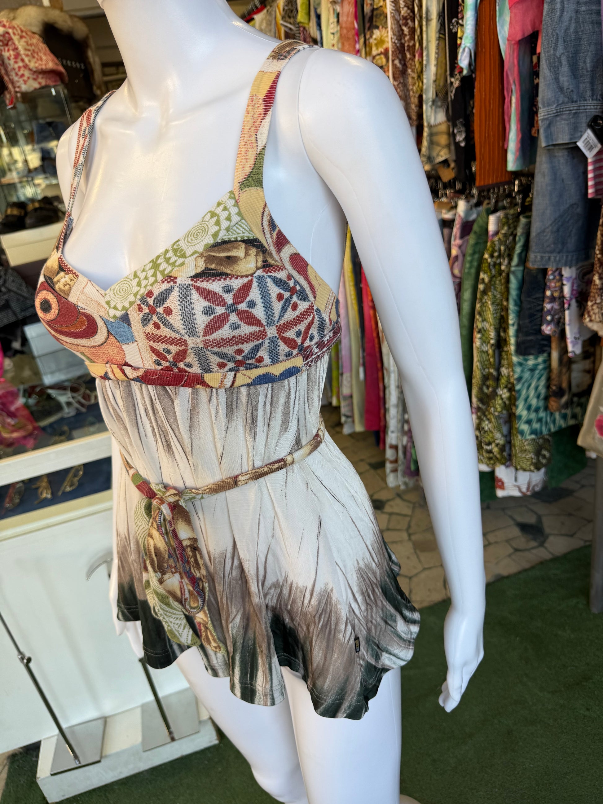 Top Roberto Cavalli SS2006 patchwork maiolica