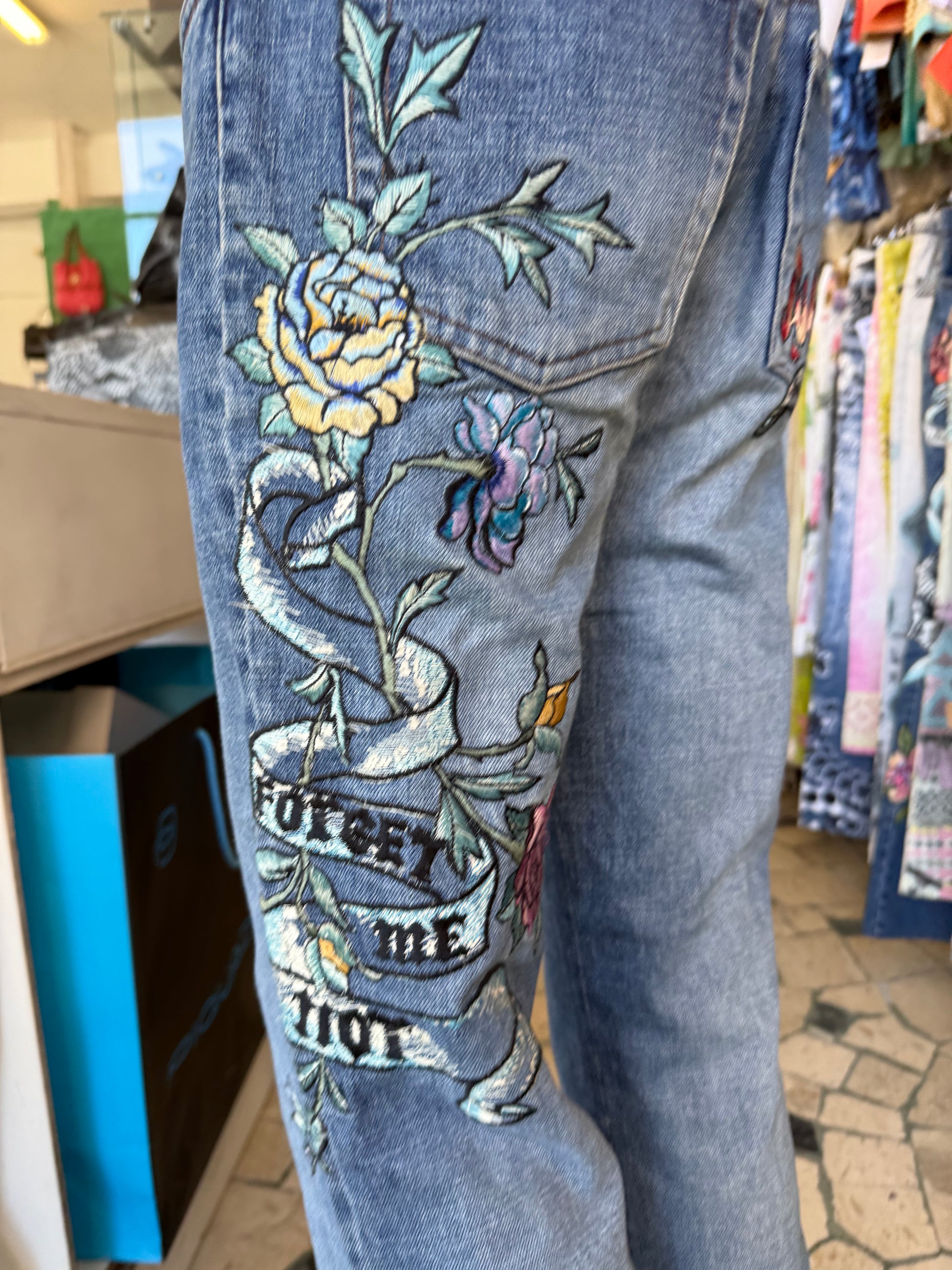 Jeans Roberto Cavalli SS2003 tattoo ricami