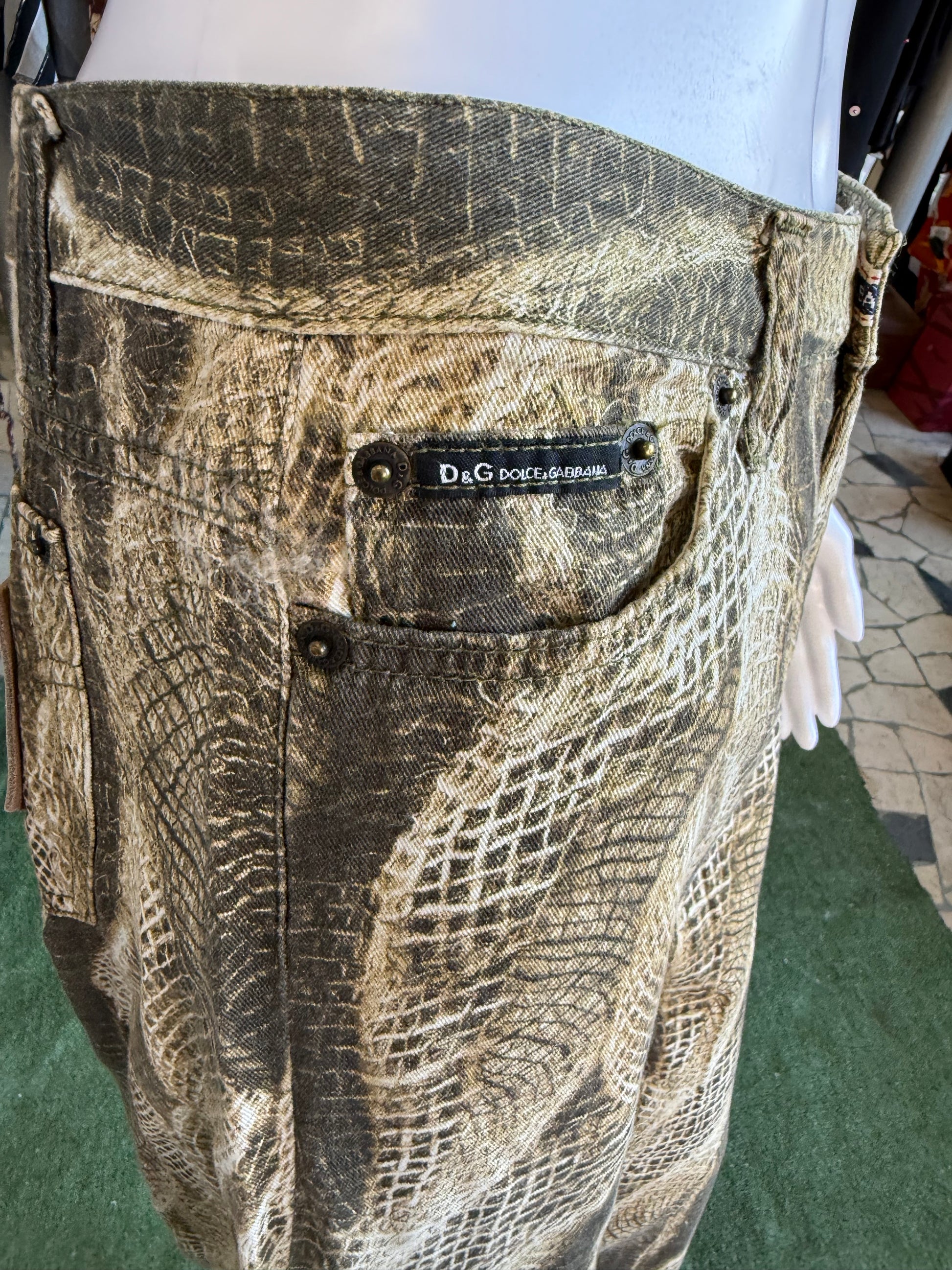Pantalone Dolce & Gabbana rete da pesca 00s