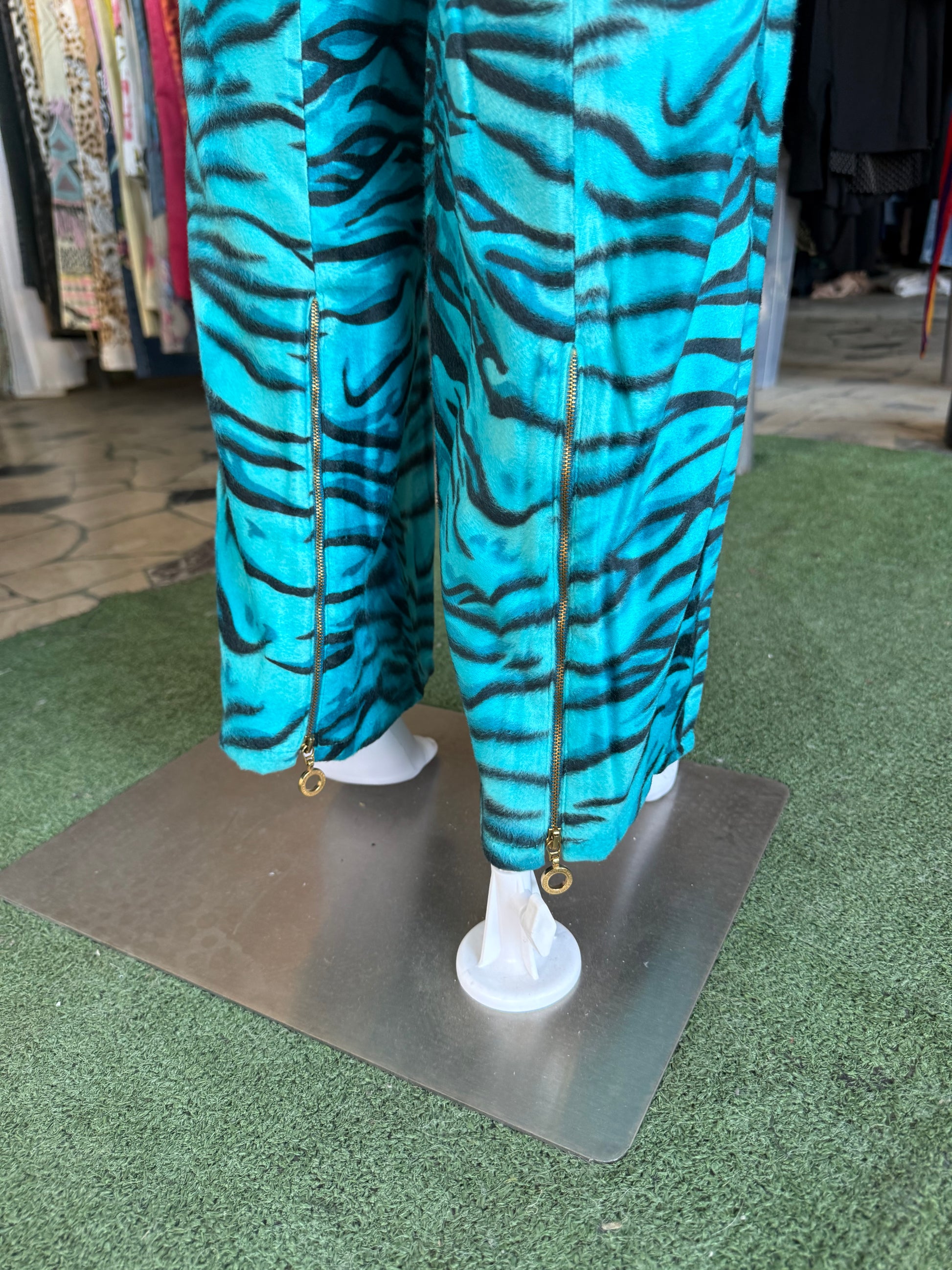 Pantalone Versace tigre blu 90s nuovo
