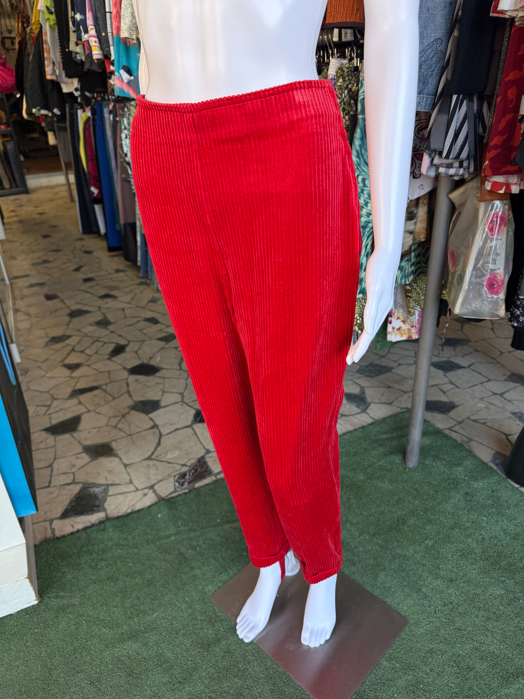 Pantalone Moschino rosso a coste 1990s