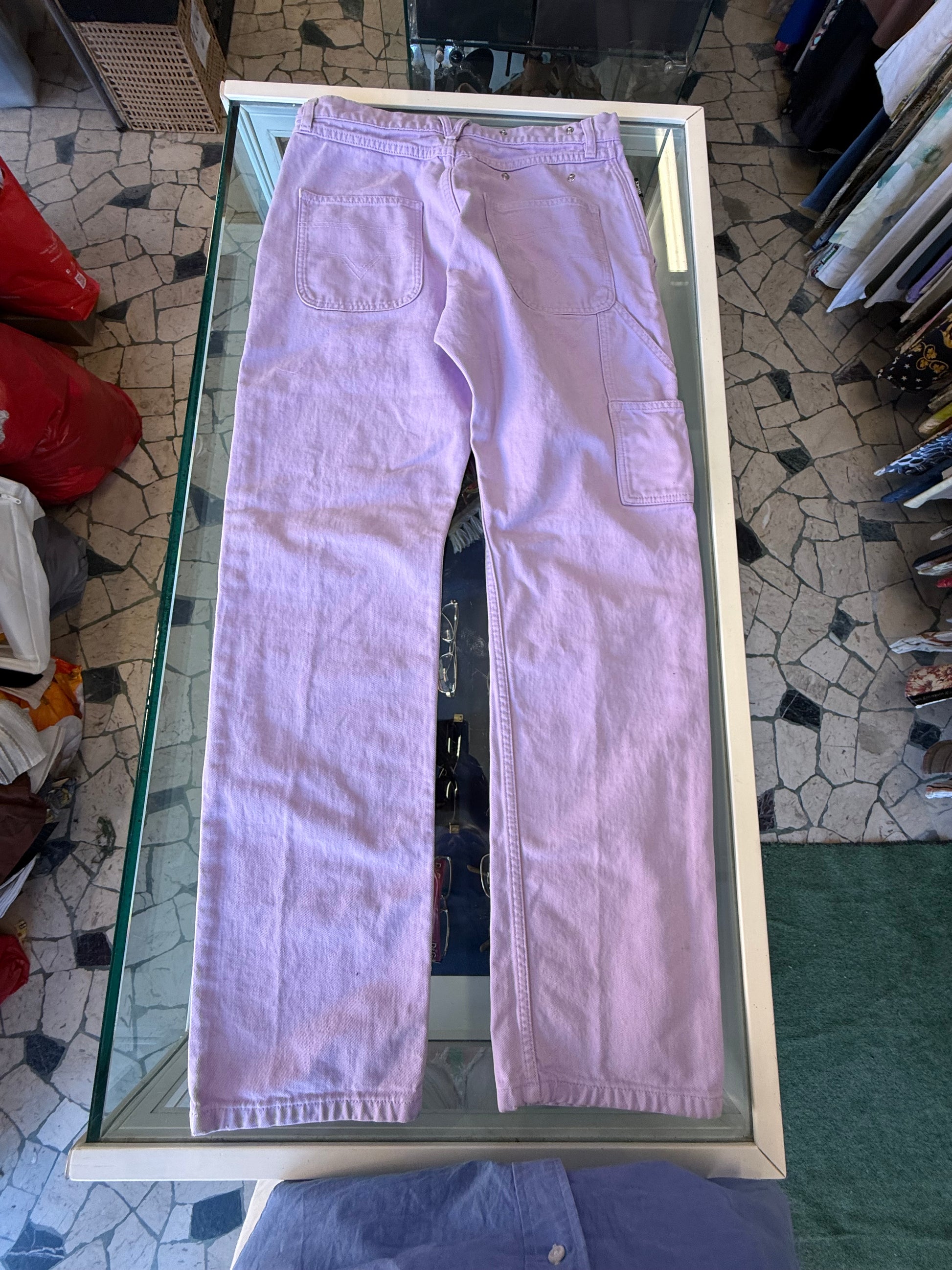 Jeans Versace cargo uomo lilla