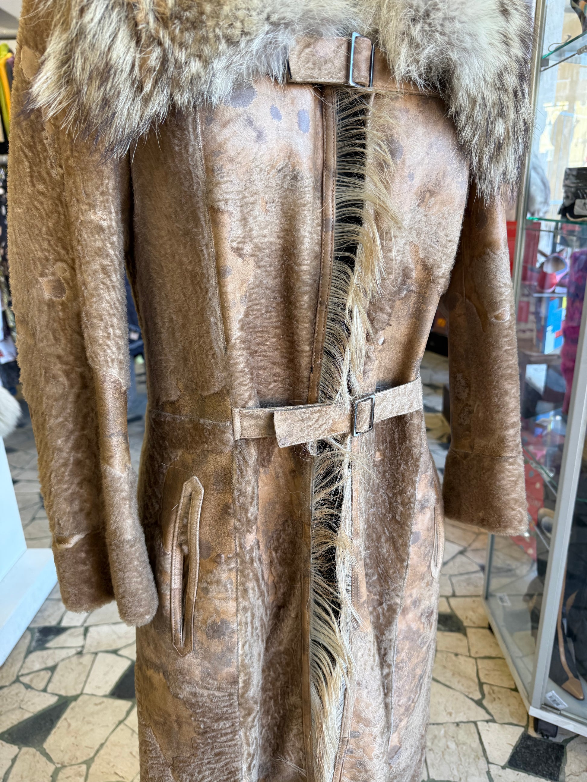 Cappotto shearling cavallino pezzato stile 2000
