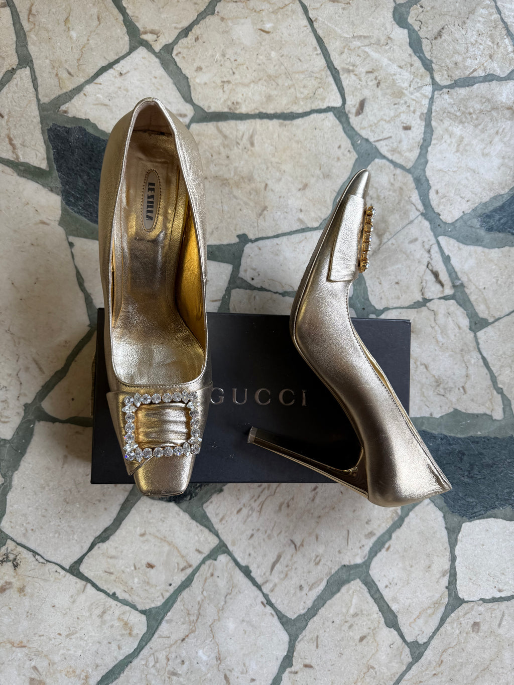 Tacchi gioiello  Le Silla oro e Swarovski